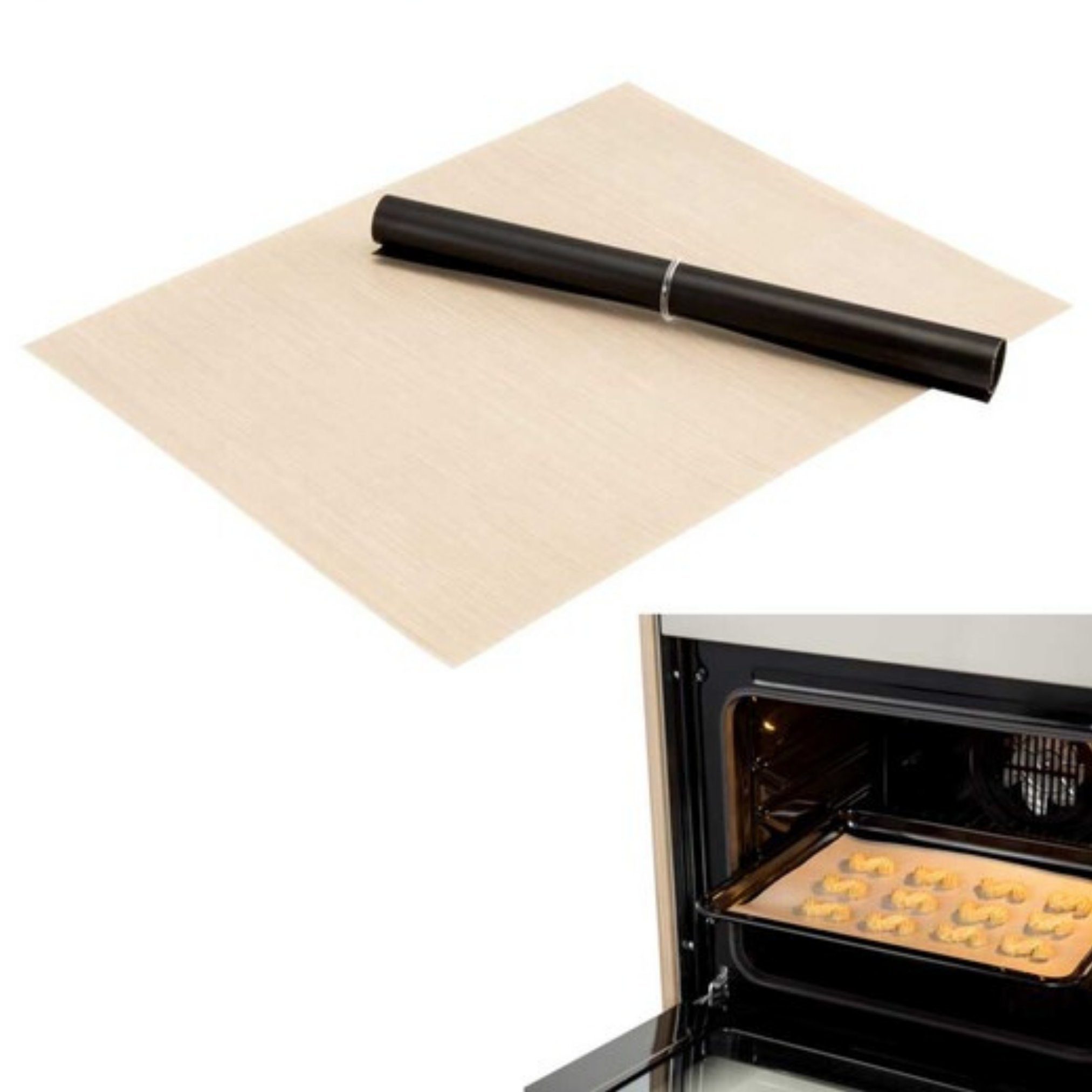 Best Direct® Backmatte Handy Roast®, Fiberglas (Spar Set, 2-tlg., 1er oder 2er Pack), Set wiederverwendbare Backmatte und Grillmatte, zuschneidbar | Backmatten