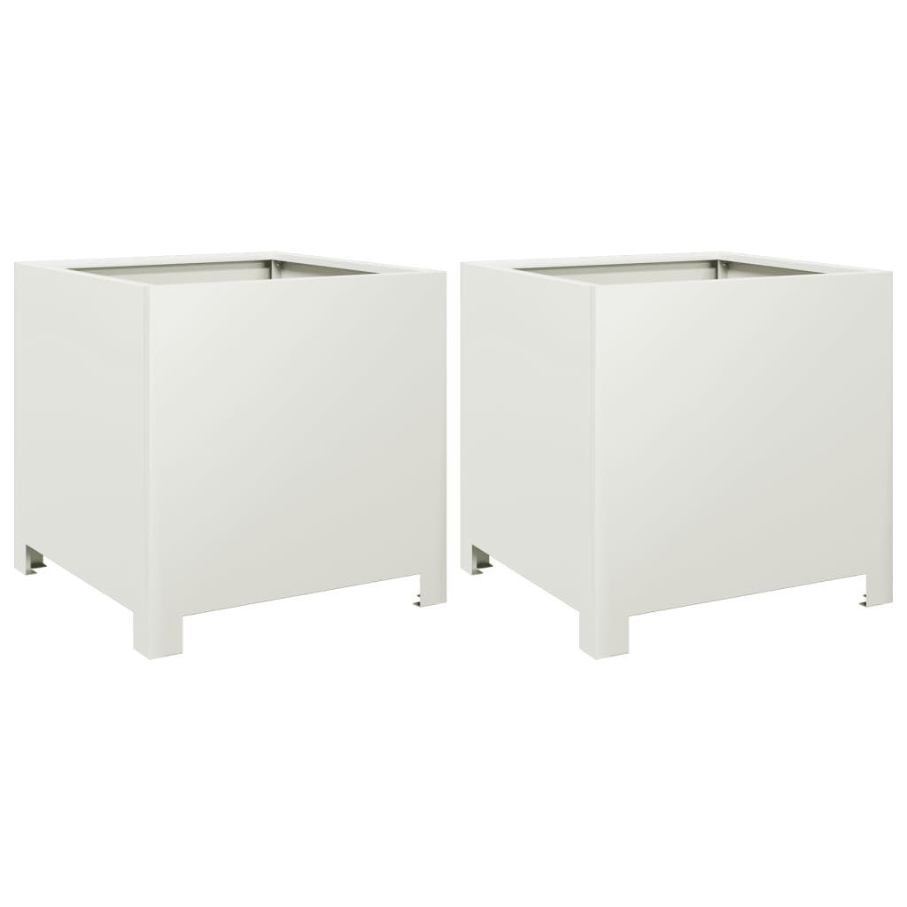 vidaXL Blumentopf Pflanzkübel 2 Stk. Weiß günstig online kaufen