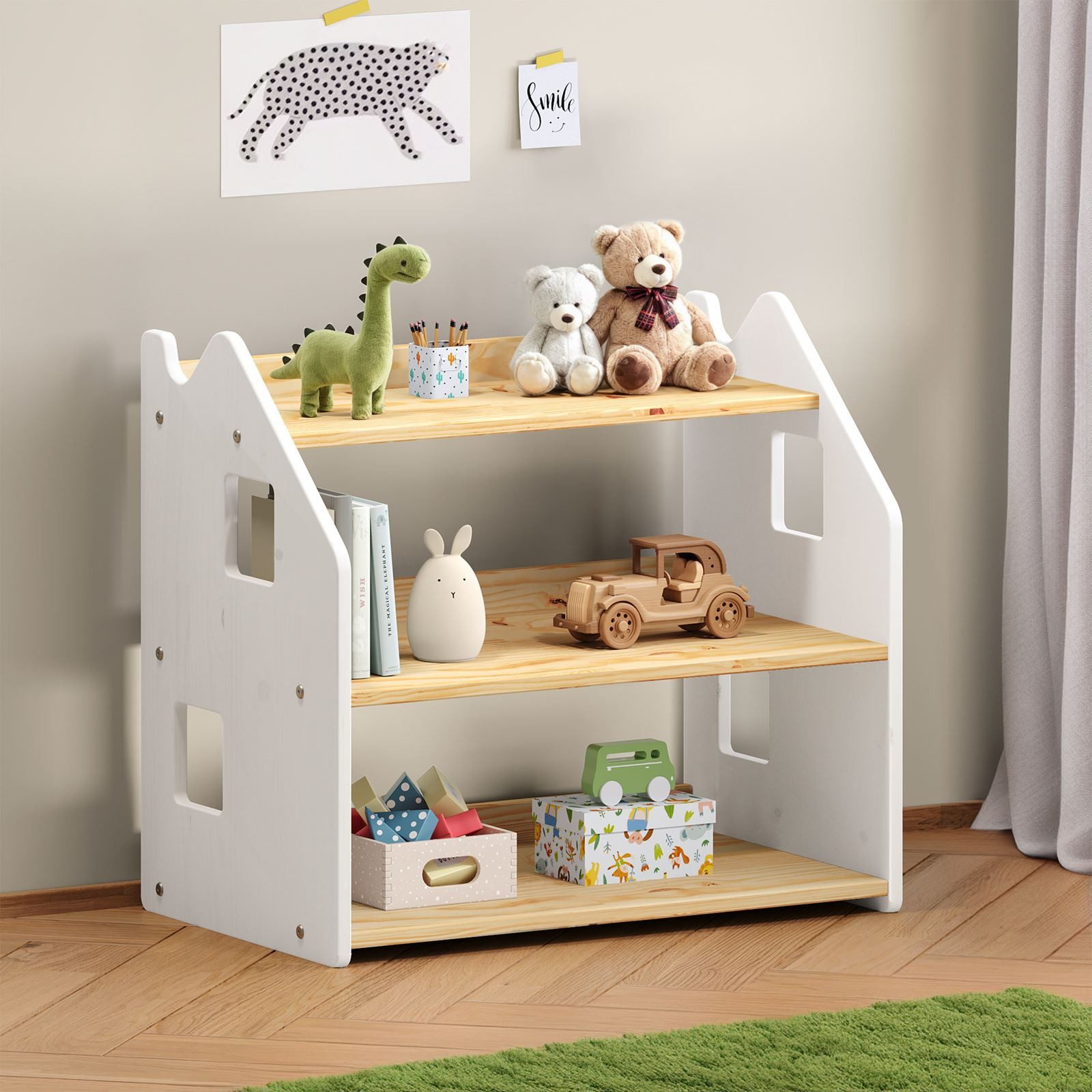 IDIMEX Kinderregal YASMIN, Bücherregal, Montessori Spielzeugregal Kinderzim günstig online kaufen