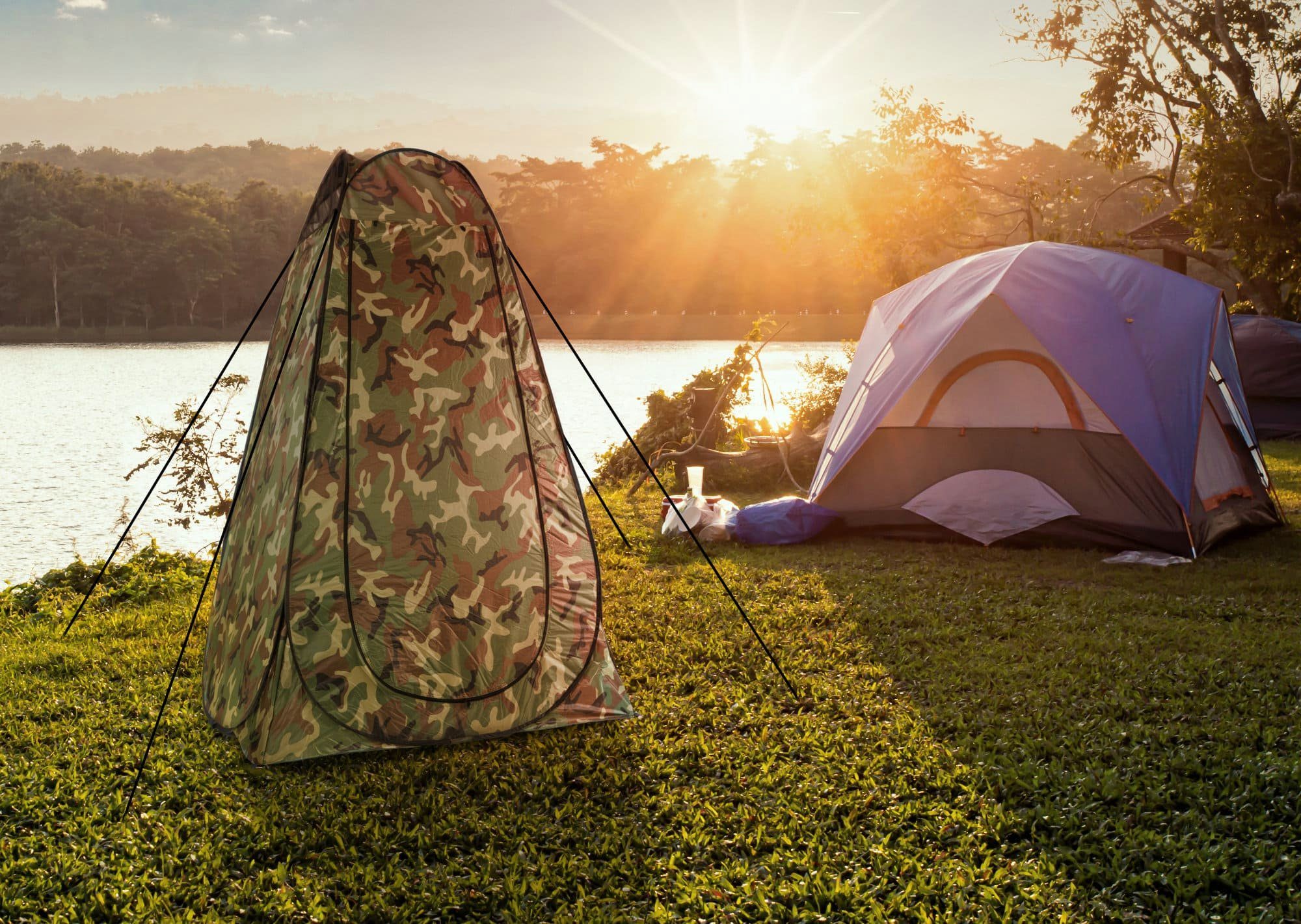Stagecaptain Wurfzelt TZC-190 Quixie Camouflage Pop-up Toilettenzelt, Personen: 1 (inkl. praktischer Tragetasche), für viele Outdoor-Anwendungen wie z.B. als Du – Bild 2 von 5
