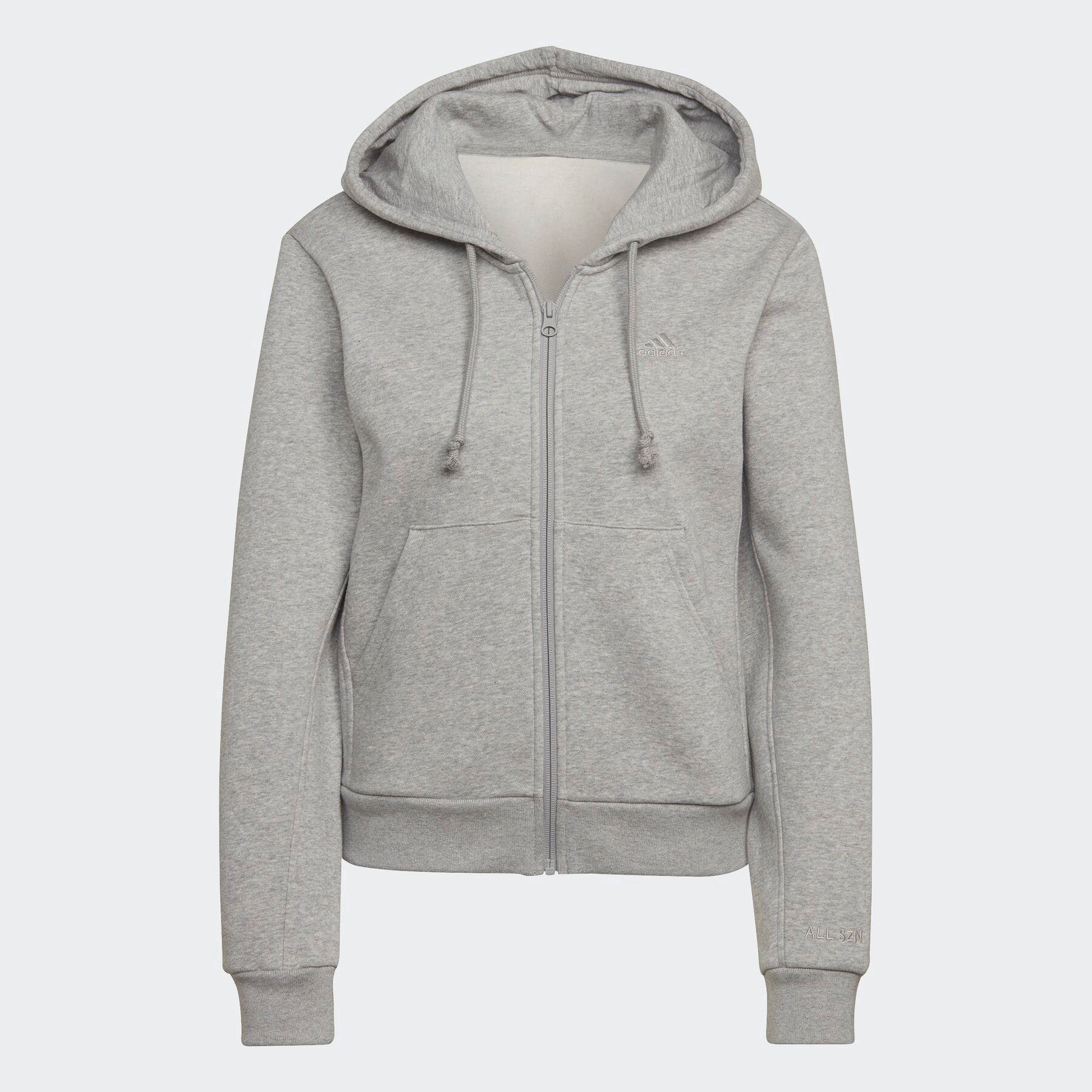 adidas Sportswear Kapuzensweatjacke ALL (1-tlg) KAPUZENJACKE Medium Grey SZN FULLZIP Heather FLEECE