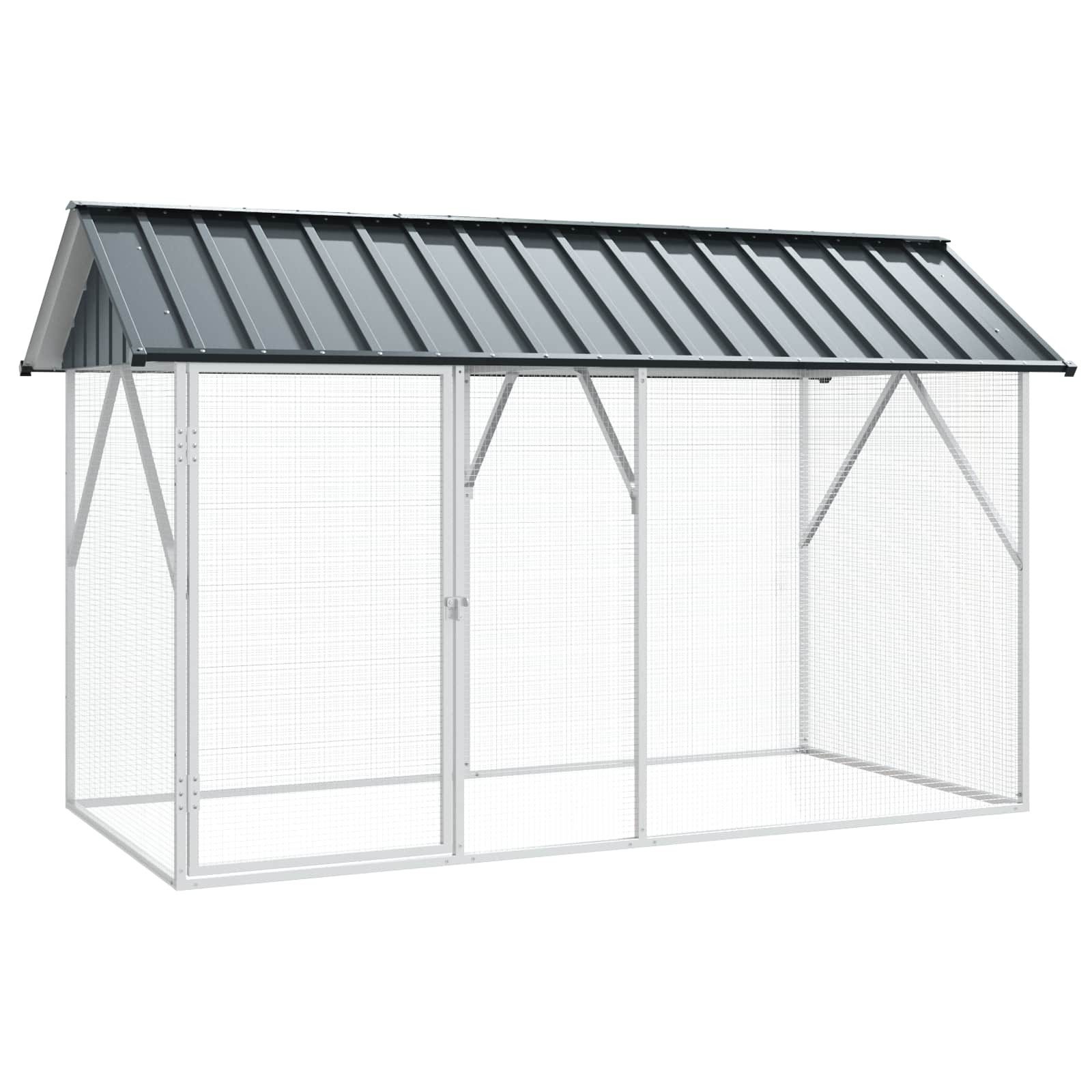 vidaXL Vogelkäfig vidaXL Vogelkäfig Anthrazit 227 x 112 x 141 cm