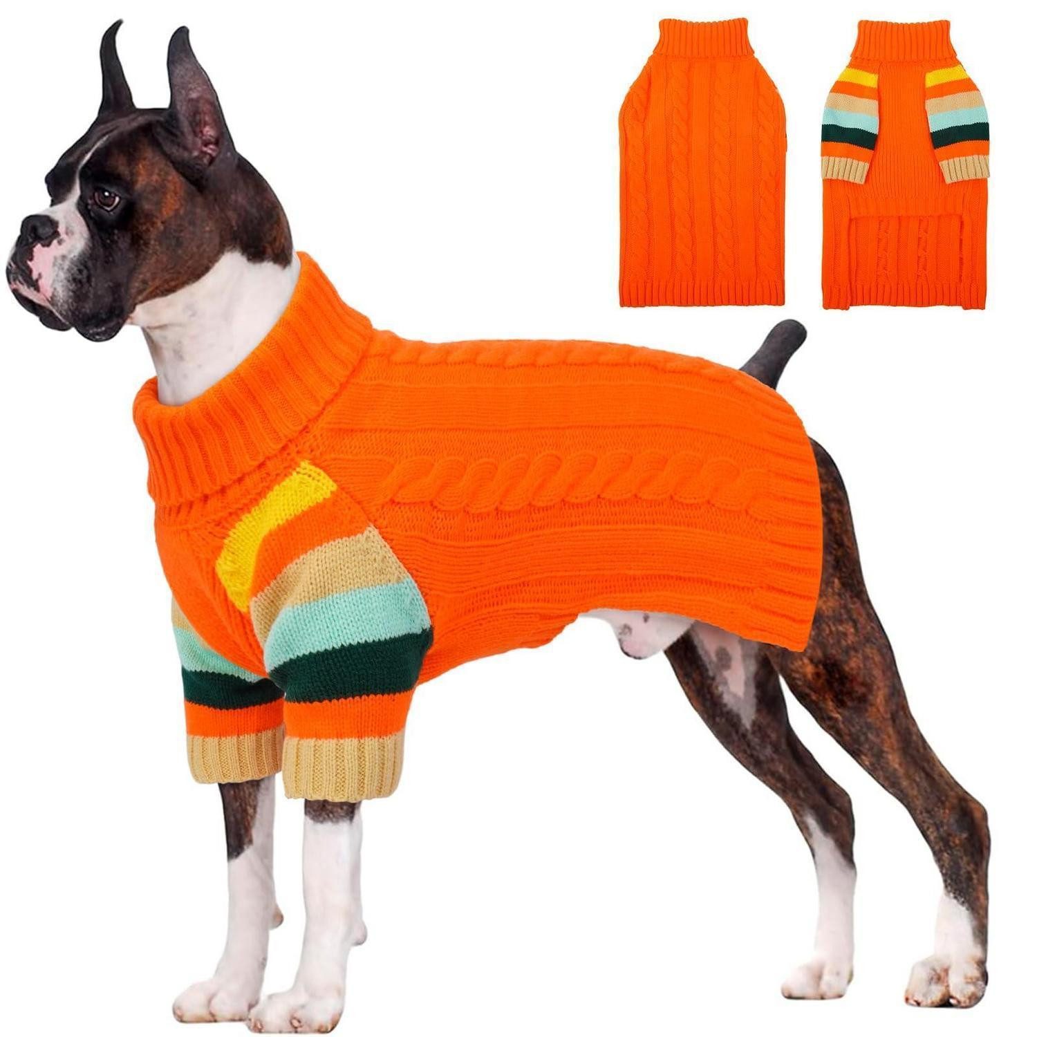 LuxusKollektion Hundepullover Hundepullover Winter Rollkragen Orange XXXL
