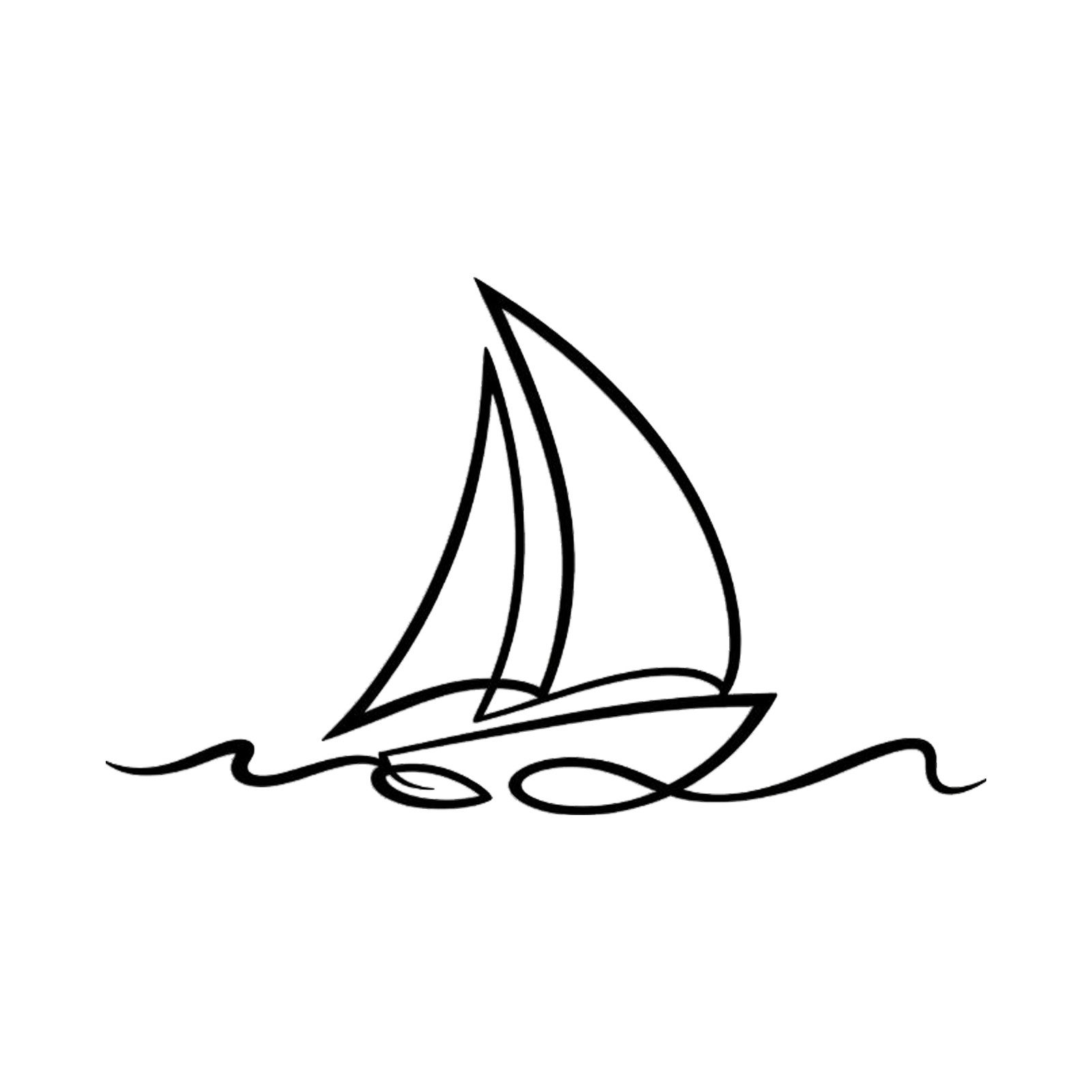 Jumpeak Wanddekoobjekt Metall Wandbild Segelboot, Wellen, Meer, Nautik Deko, Strichkunst, Metall, 4 Farben, 3 Größen, Wanddekoration für das Wohnzimmer,Freiheit