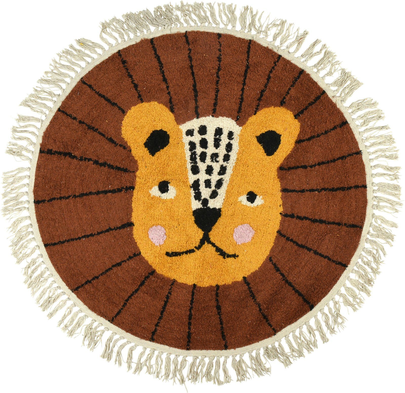 Koopman Kinderteppich Braun, Höhe: 1 mm, Ø 90 cm, Tiermotiv, Läufer, Kinderzimmer