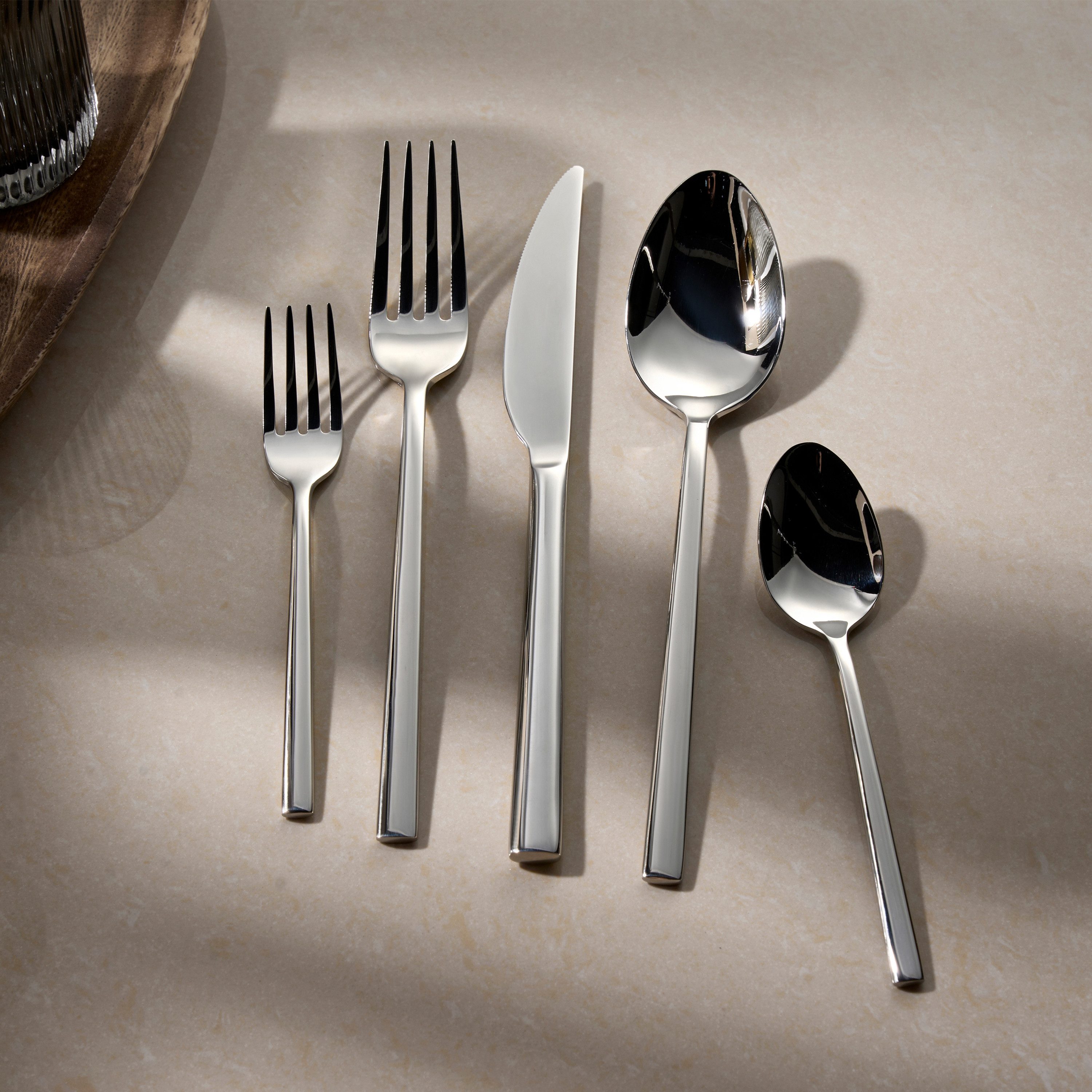 Hanseatic Besteck-Set SMART, wahlweise in glänzender oder matter Optik (30-tlg), 6 Personen, Edelstahl 18/10, leichtes und minimalistisches Design