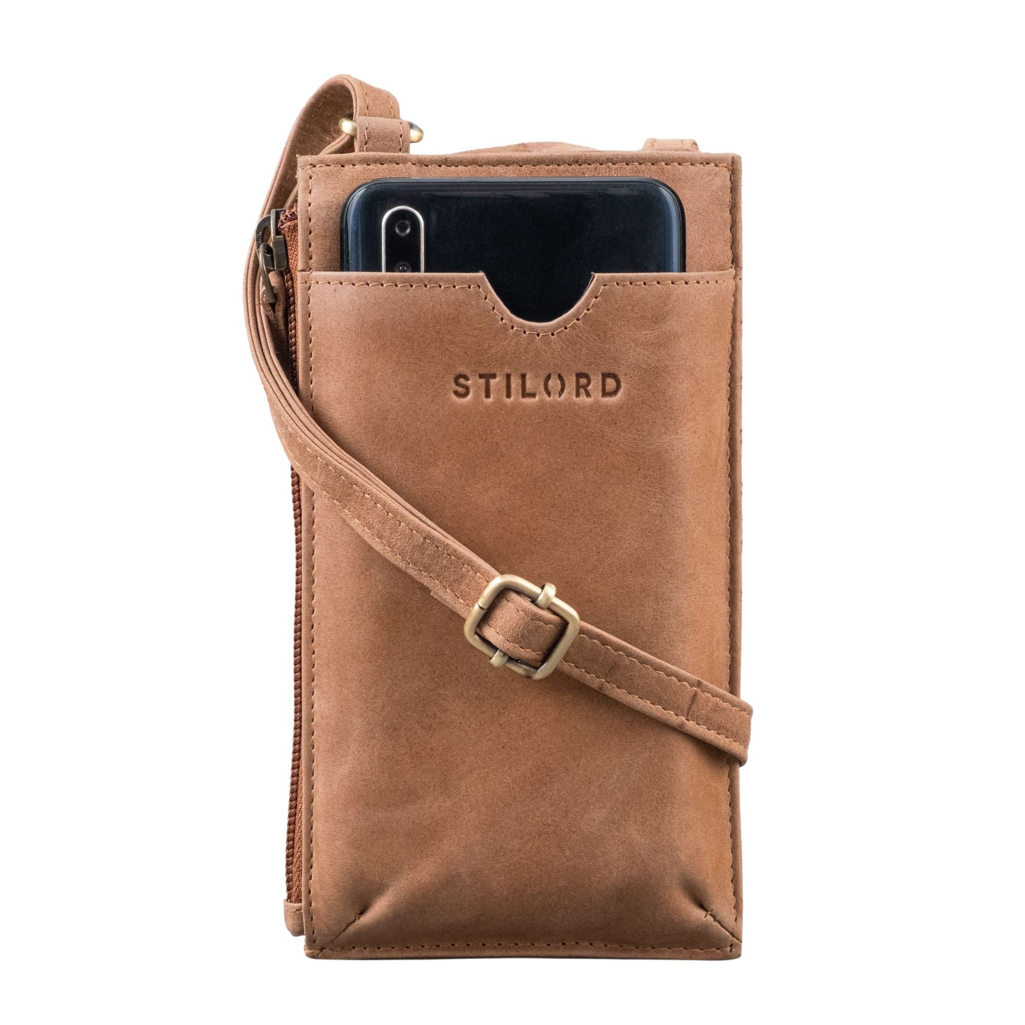 STILORD Handtasche "Tali" 3-in-1 Leder Handytasche mit Geldbörse zum Umhängen für Damen