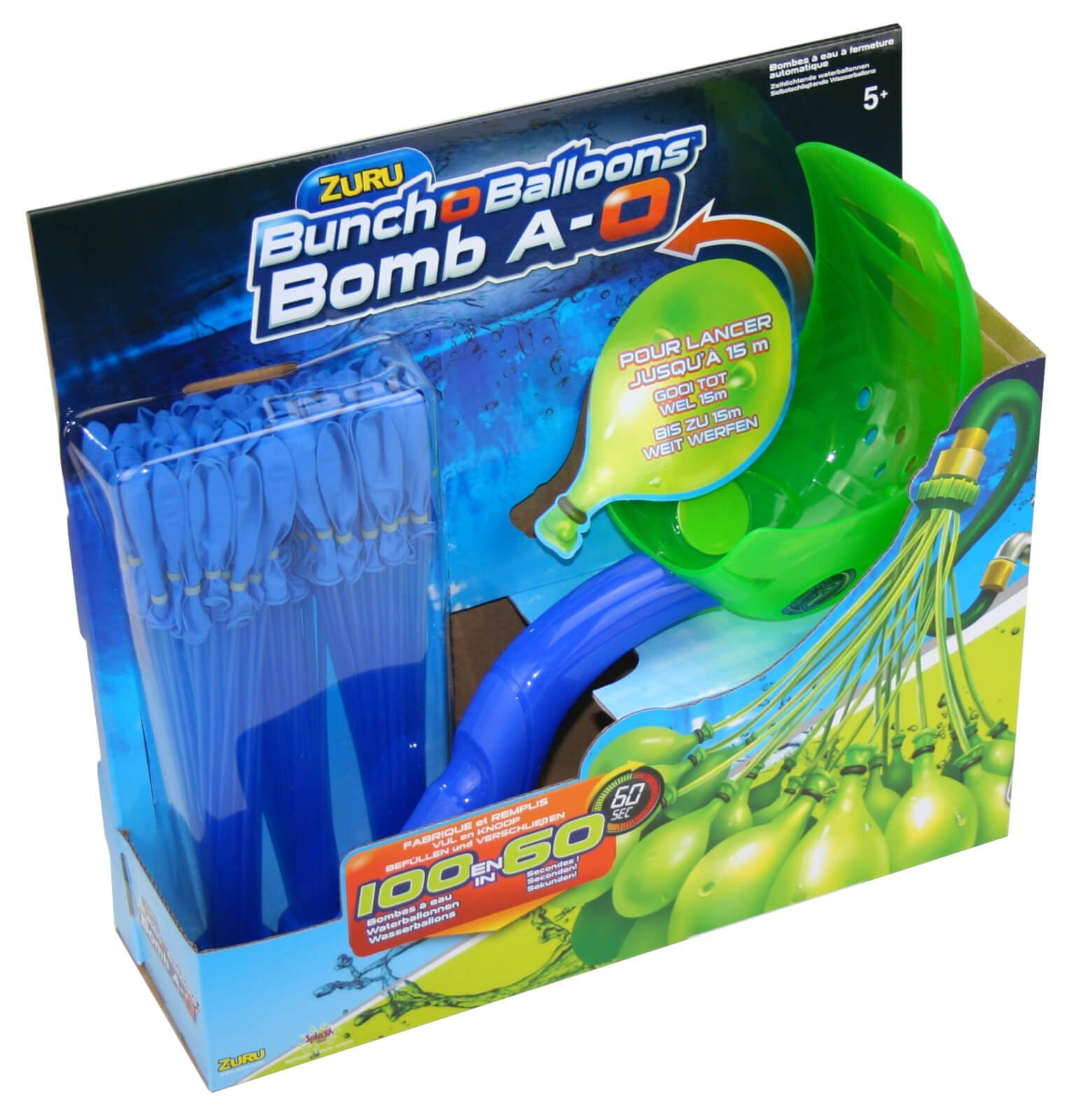 ZURU Wasserbombe Bunch O Balloons 100 Wasserbomben mit Schleuder Werfer - Farbe: blau