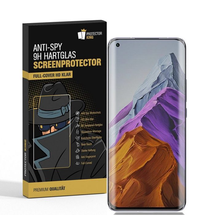 Protectorking Schutzfolie 2x 9H Hartglas für Xiaomi Mi 11 Ultra FULL CURVED Privacy ANTI-SPY (2-Stück) FULL CURVED 9H Tempred Panzerglas ANTI-SPY PRIVACY BLICKSCHUTZ