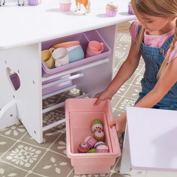 KidKraft® Kindersitzgruppe Tisch mit Aufbewahrungsboxen und 2 Stühlen Herzchen, (3-tlg)