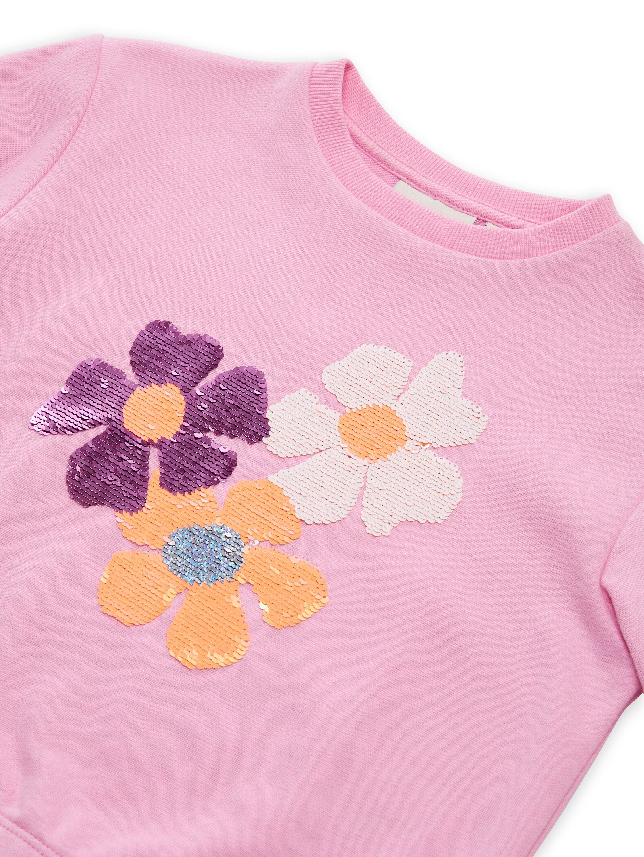 TOM TAILOR Sweater mit Blumen-Pailetten