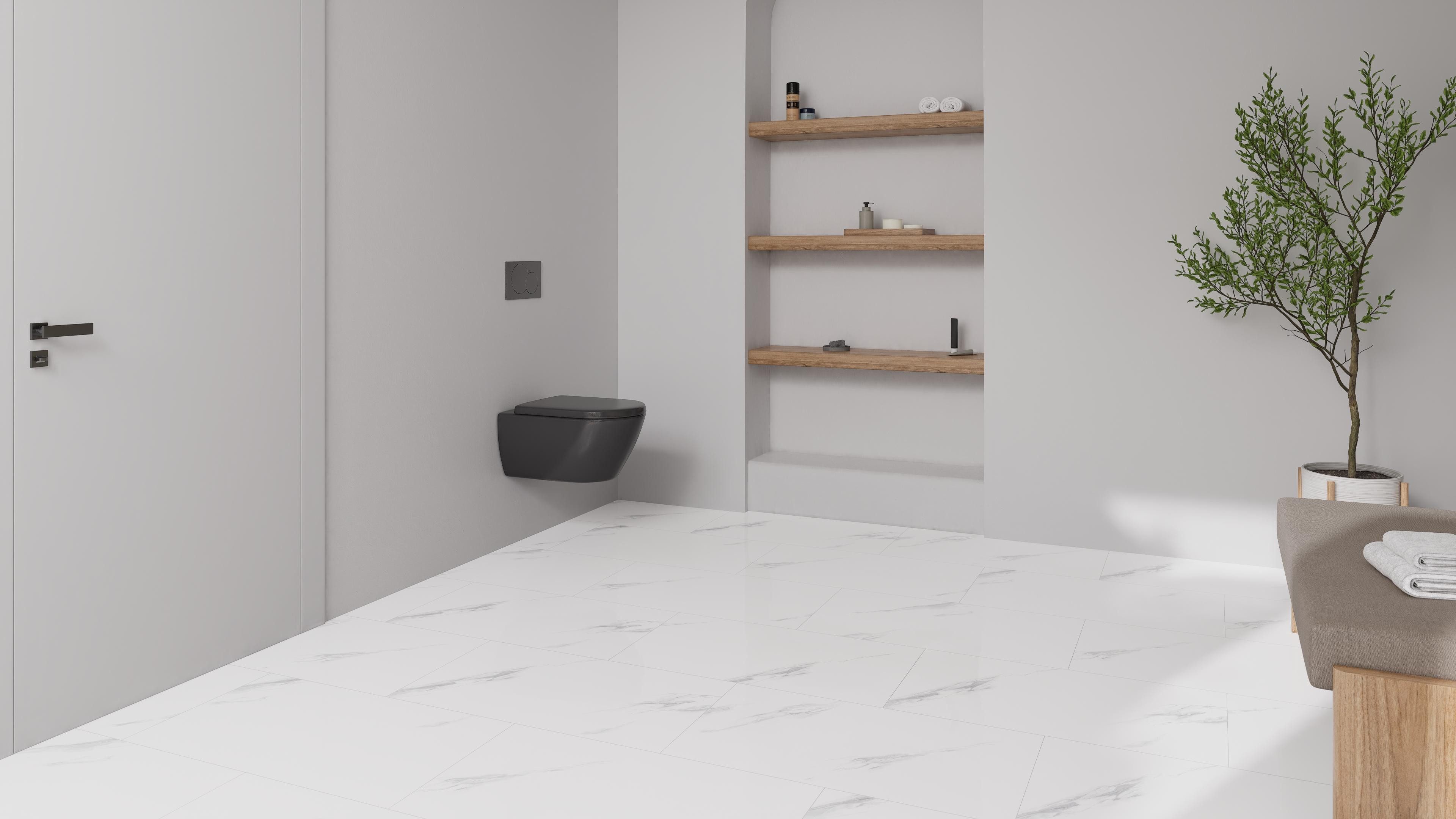 Stilewo Vinylboden 1 m2 Klick-Vinyl Fliese XL inkl. Trittschalldämmung, Fußbodenheizung geeignet, XL Format