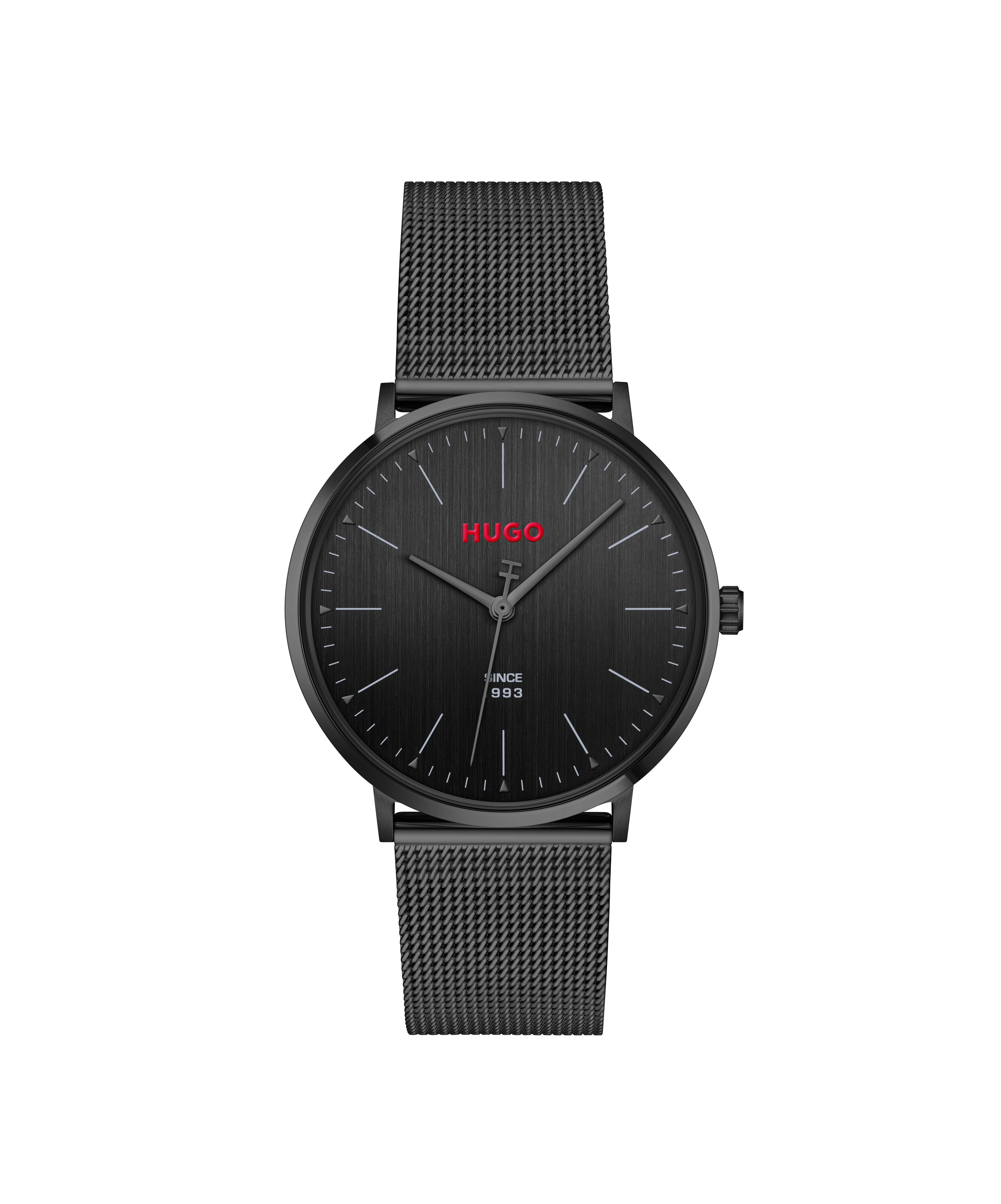 HUGO Quarzuhr #STYLE 1530474, Armbanduhr, Damenuhr, Herrenuhr, Edelstahlarmband, analog