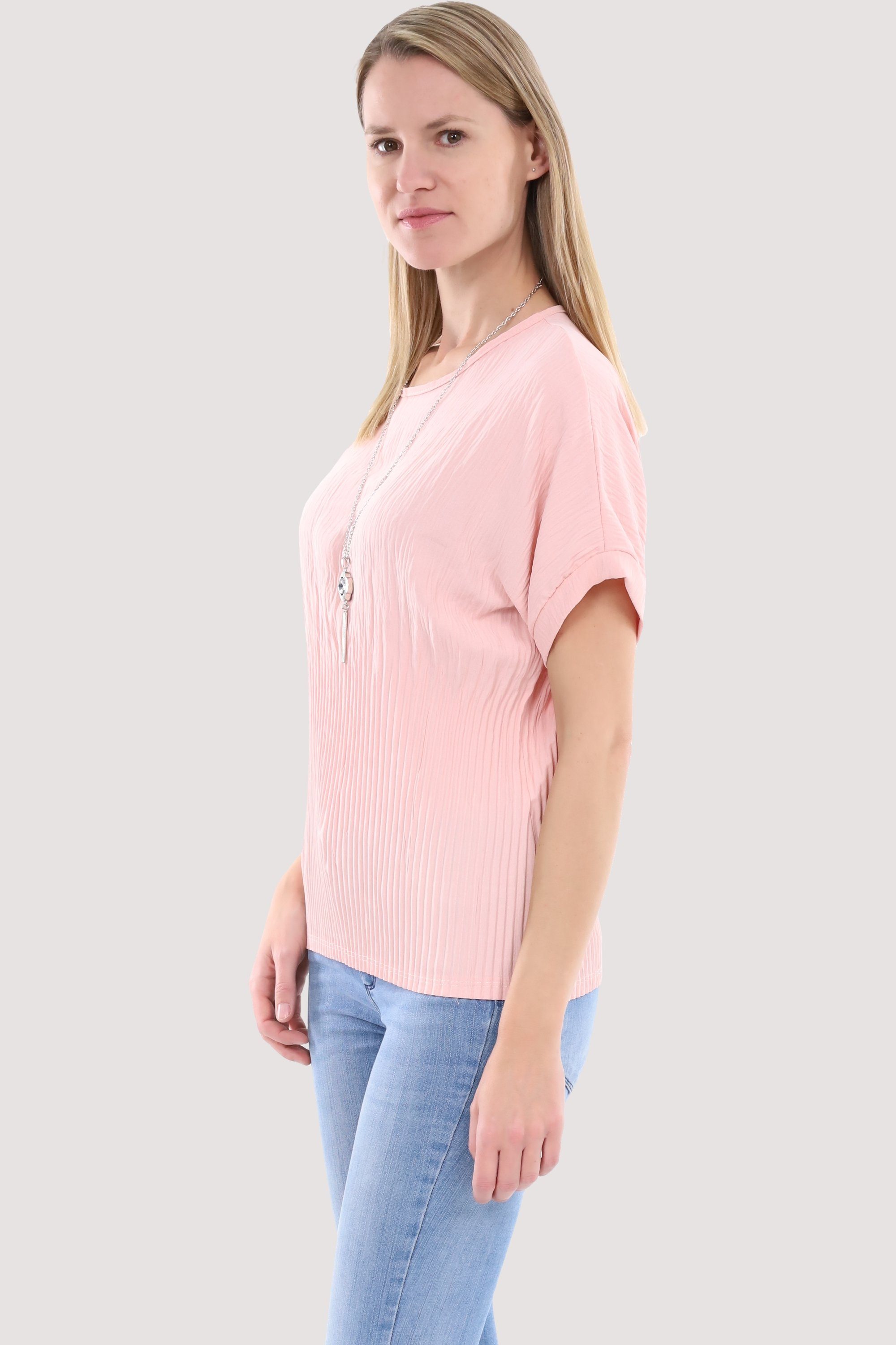 Halskette 1144 mit Bluse than rosa malito more fashion Schlupfbluse