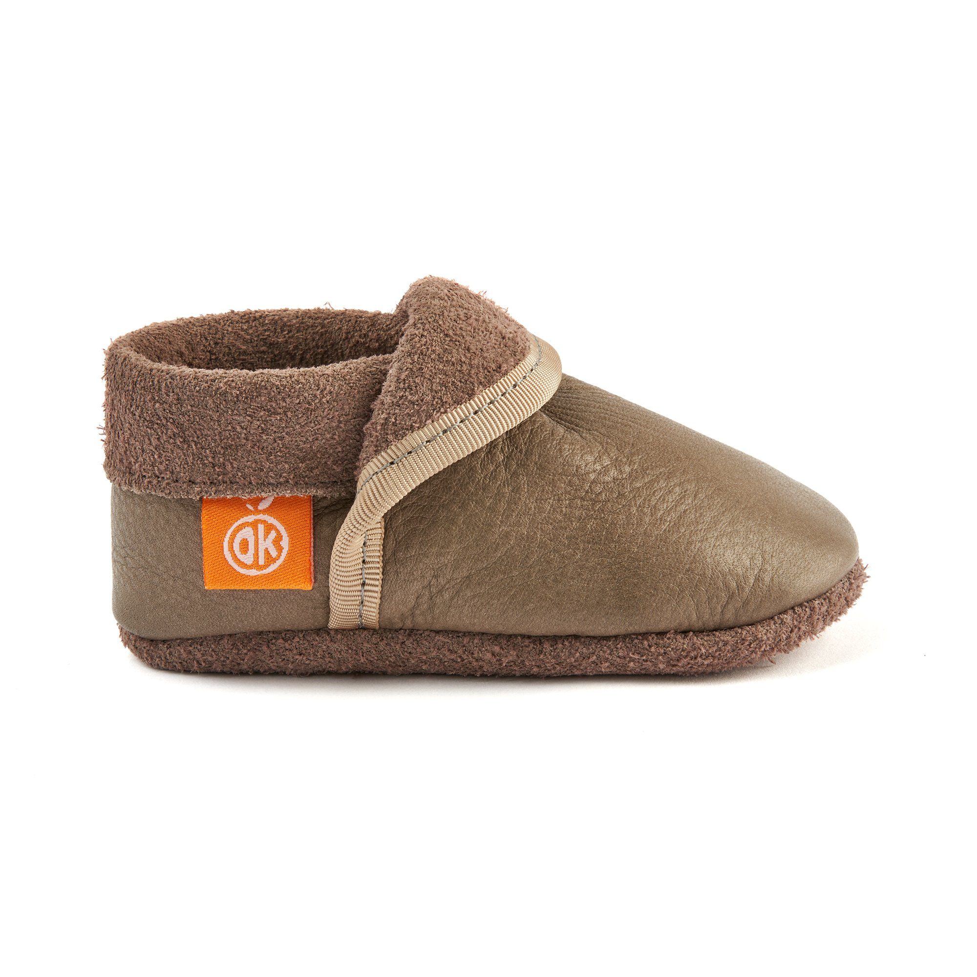 Orangenkinder® Klassik Beige Baby Krabbelschuh pflanzlich gegerbtes Leder, Made in Germany, atmungsaktiv