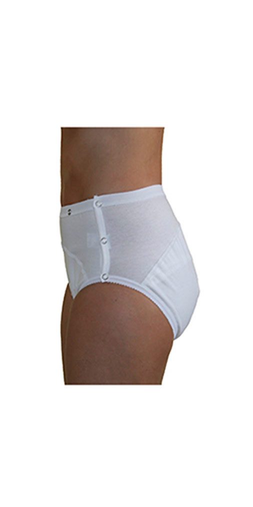 Hydas Inkontinenzslip für Damen & Herren, knöpfbar für einfaches An- & Ausziehen, Baumwolle Mit PO-Nässeschutz, extralangem Zwickel und Fixiertasche für Einlagen