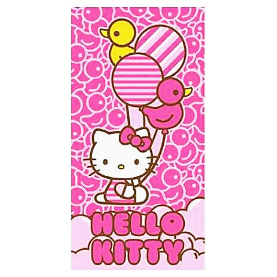 Hello Kitty Badetuch, Baumwolle, Mädchen Strandtuch 70 x 140 cm