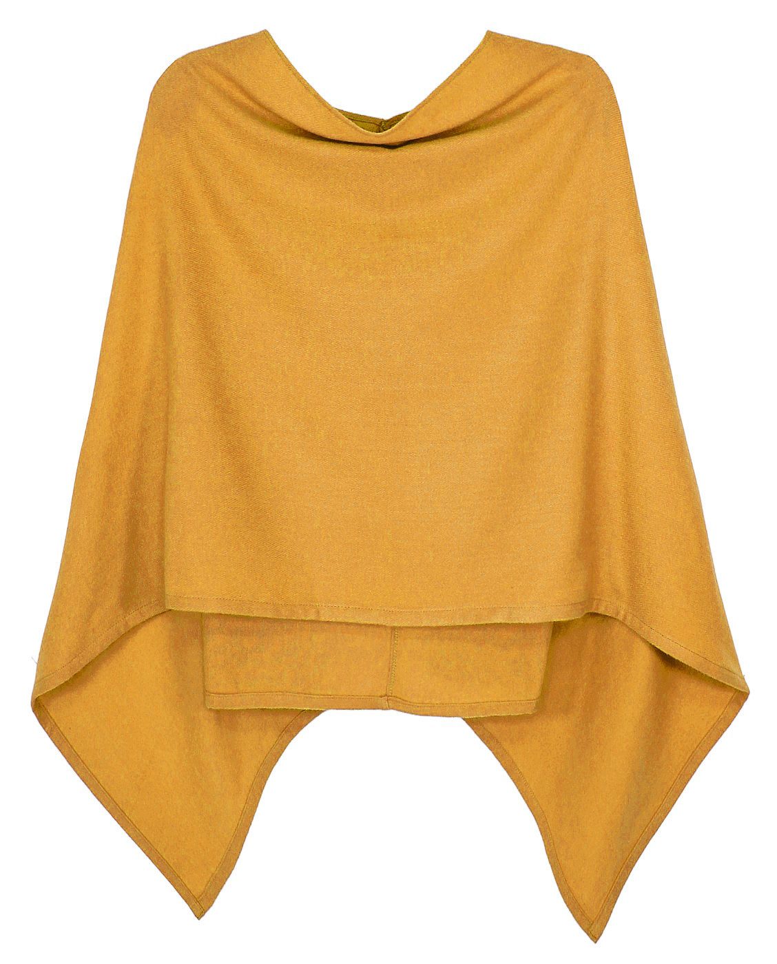 dy_mode Strickponcho Damen Poncho in Unifarben Weiches Strickponcho Cape Herbst Umhang in Unifarbe, Seitlich Lang Schnitt