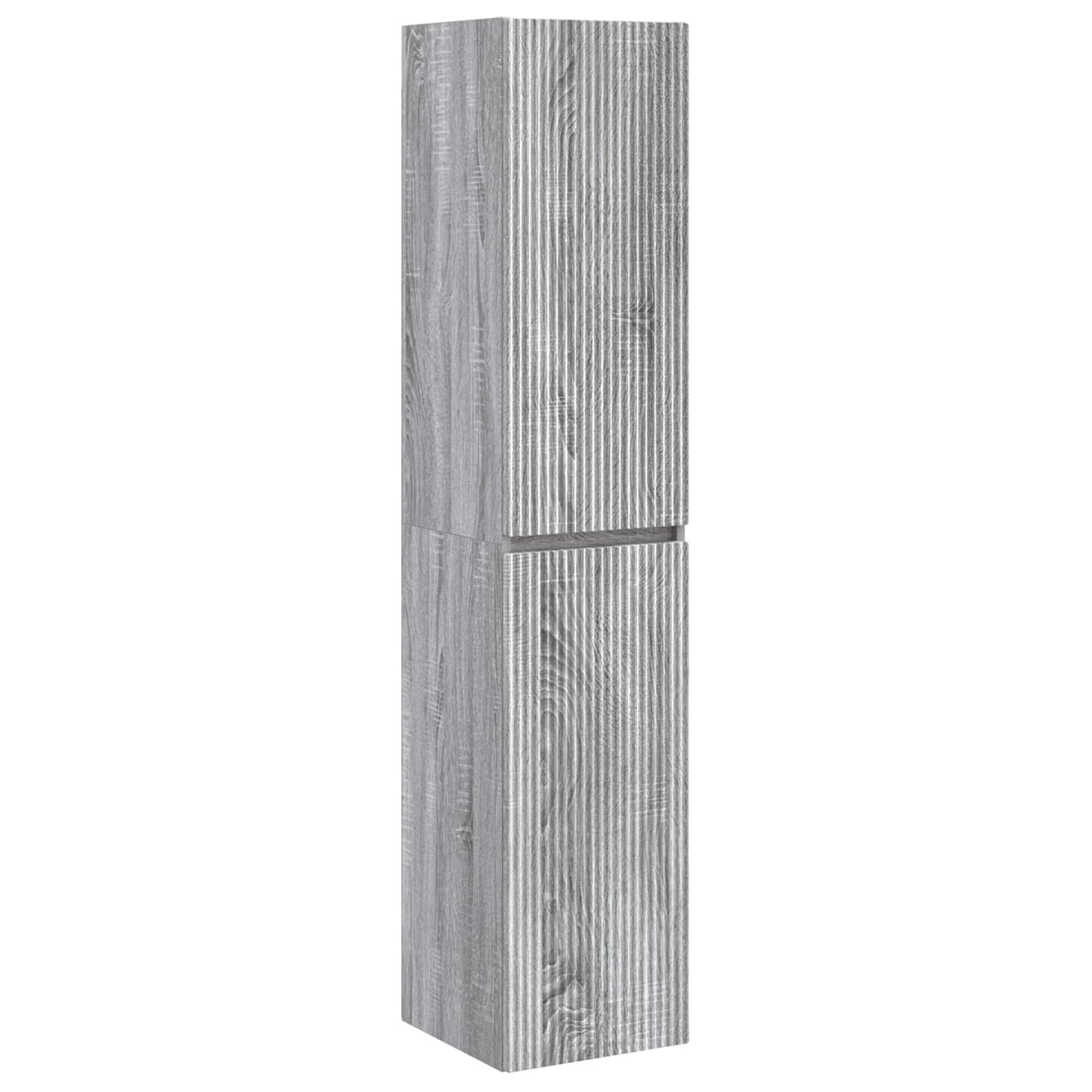 Badezimmerspiegelschrank Wandmontierter Badezimmerschrank Grau Sonoma 33 x 34,5 x 160 cm