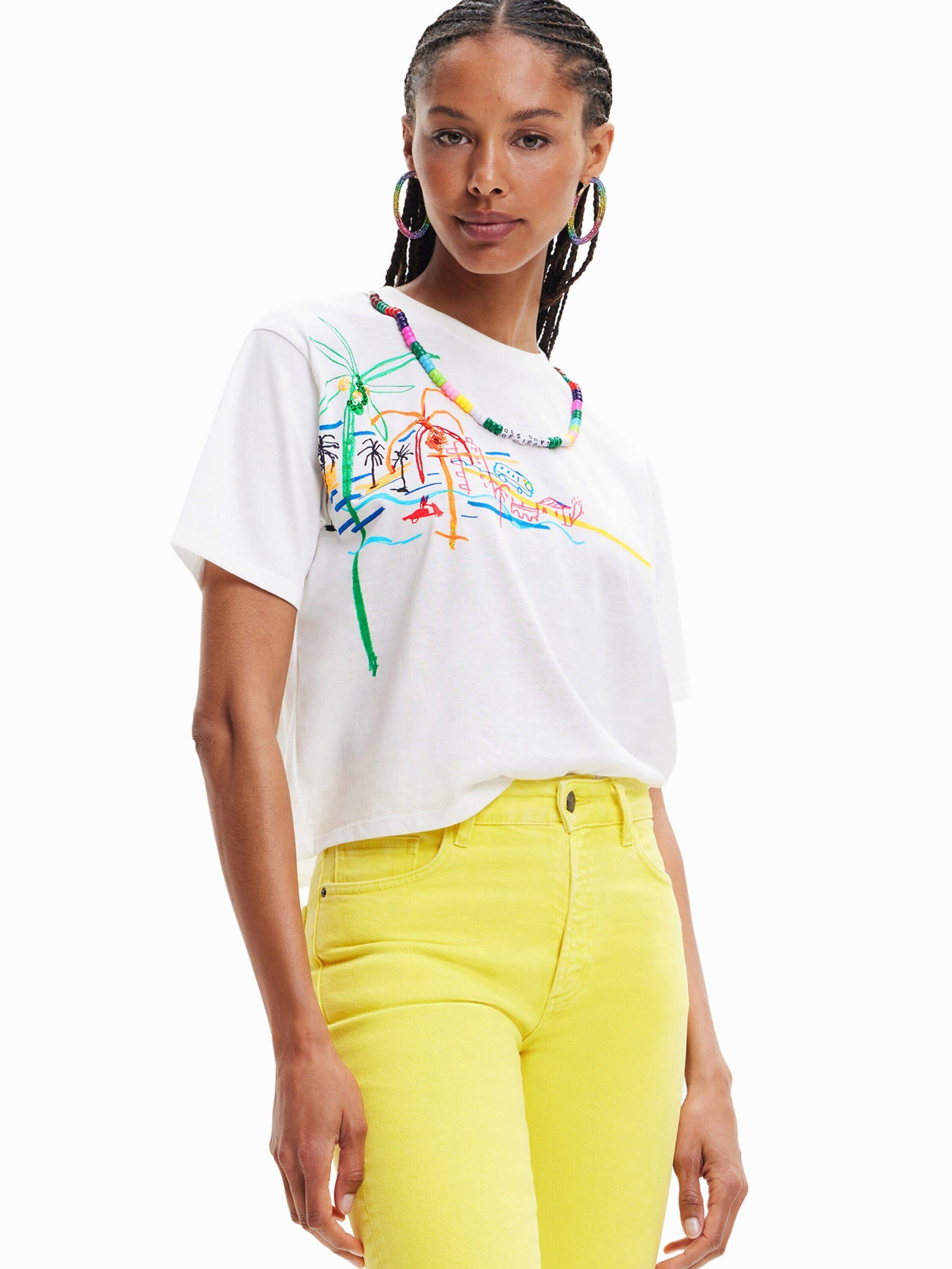 Desigual T-Shirt PALMER (1-tlg) Perlen