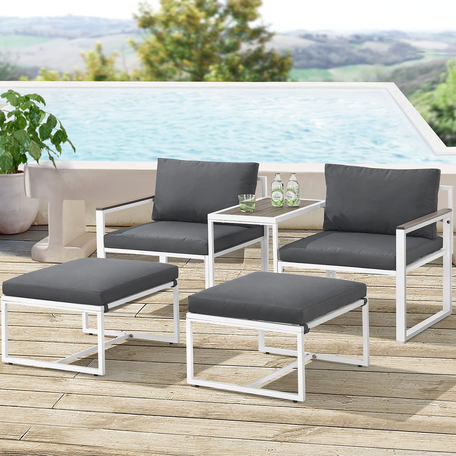 Juskys Gartenlounge-Set Bari, (5-tlg), Gartenmöbel Sofa, günstig online kaufen