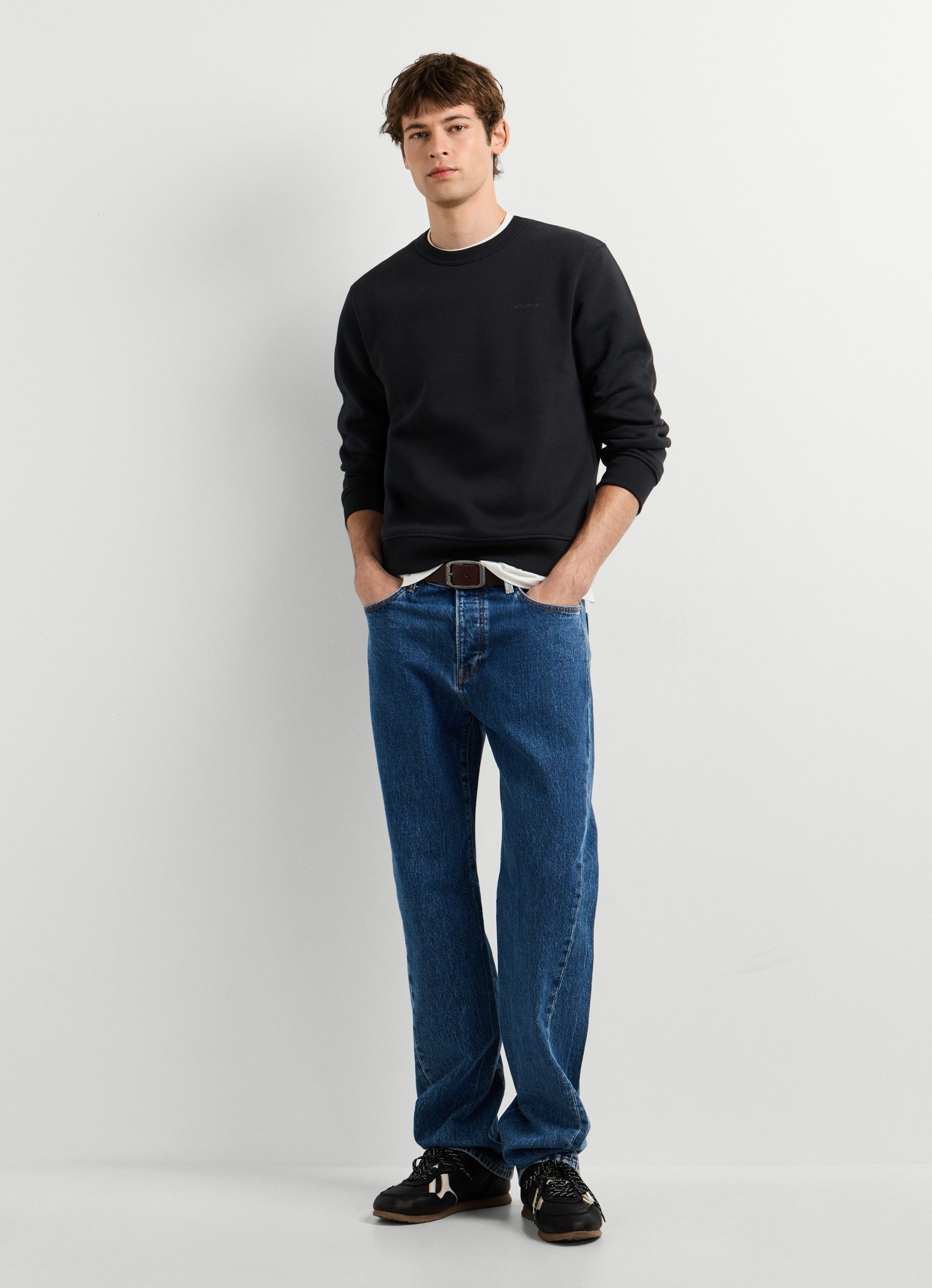 Pepe Jeans Sweatshirt JEFFERSON CREW mit Logostickerei, Baumwollmix – Bild 4 von 5
