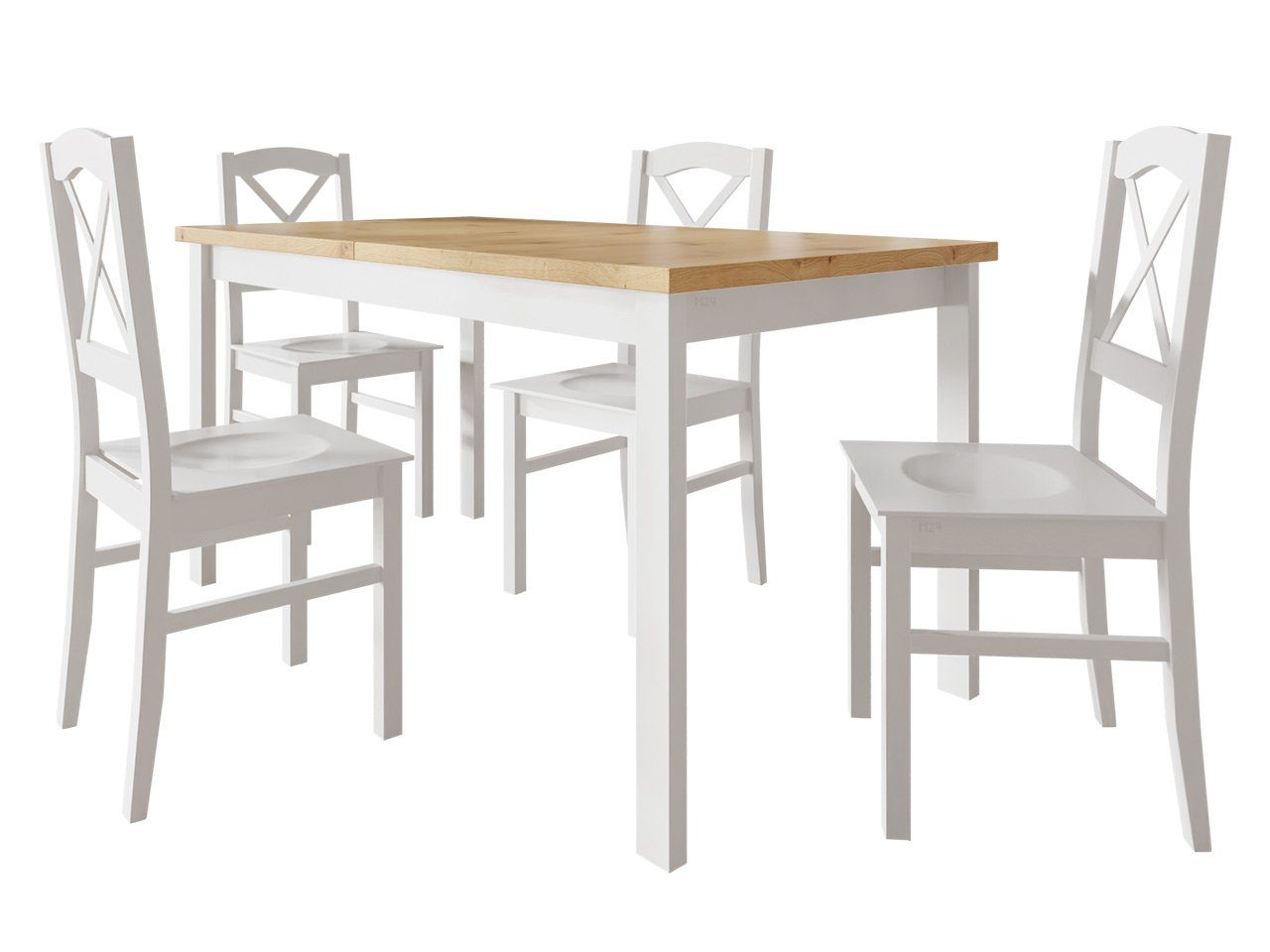 MIRJAN24 Essgruppe 4x für DX), den Einlegeplatte (5er-Set, Weiß Stühle Nilo befinden sich I, Alba Esstisch Tisch Tischplatte XI DR-022, der unter