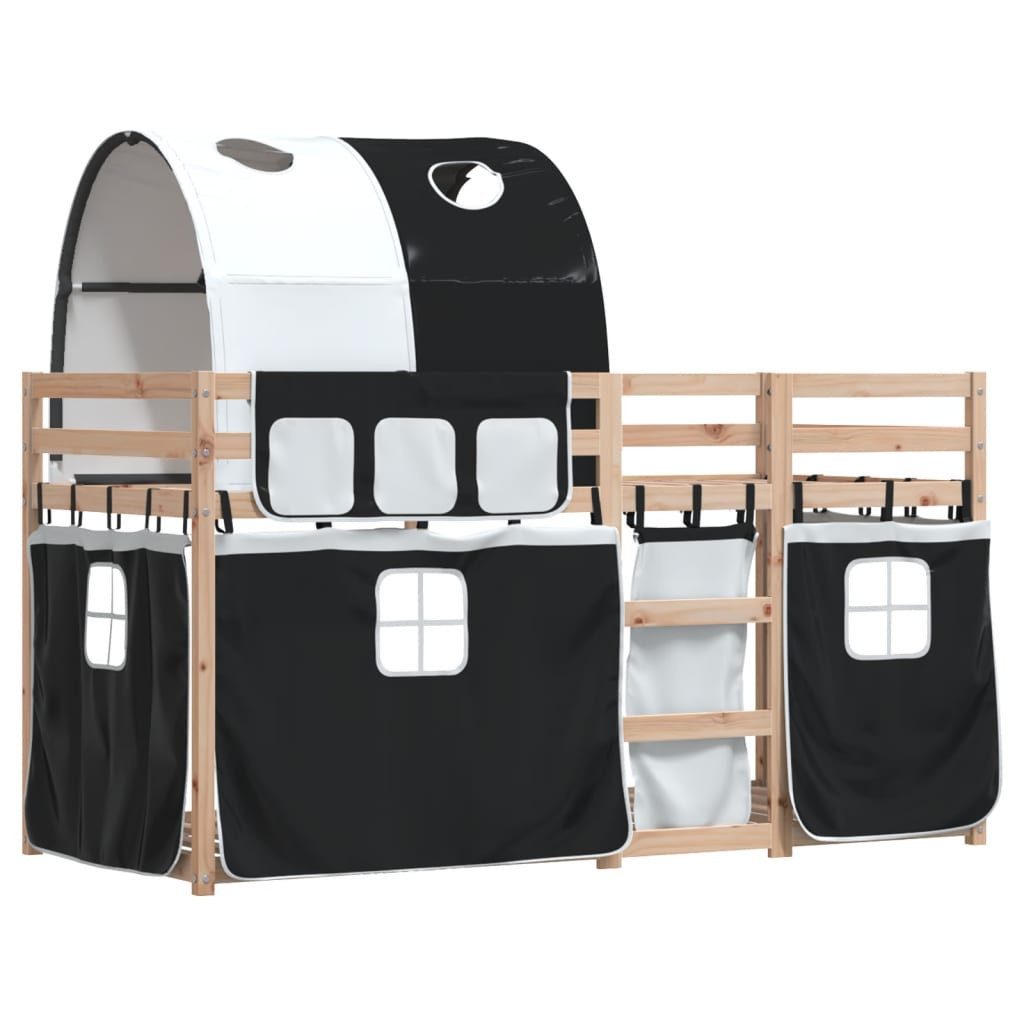 vidaXL Bett Etagenbett mit Vorhängen Weiß günstig online kaufen