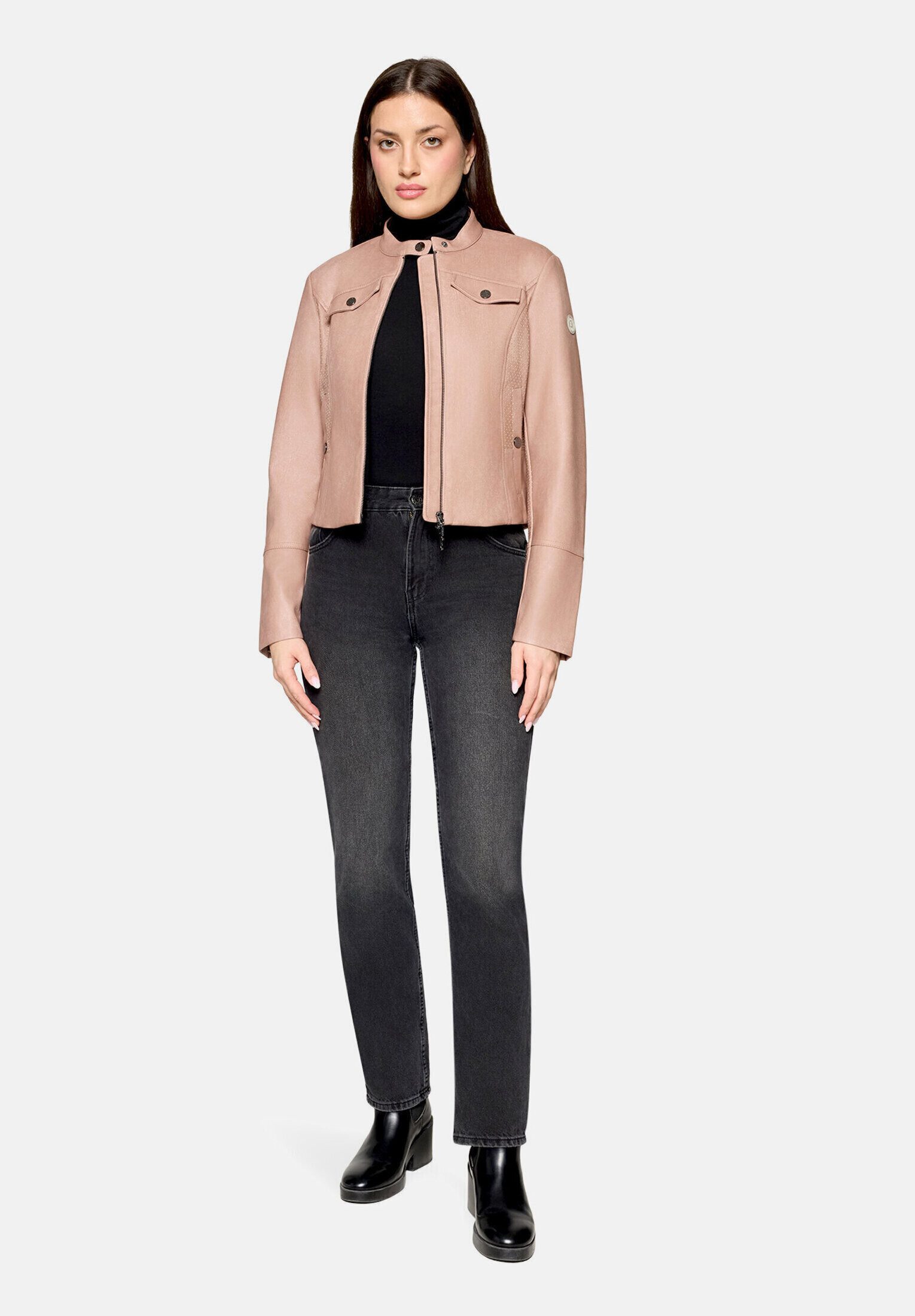 Amber & June Canvasjacke Damen mit Stehkragen