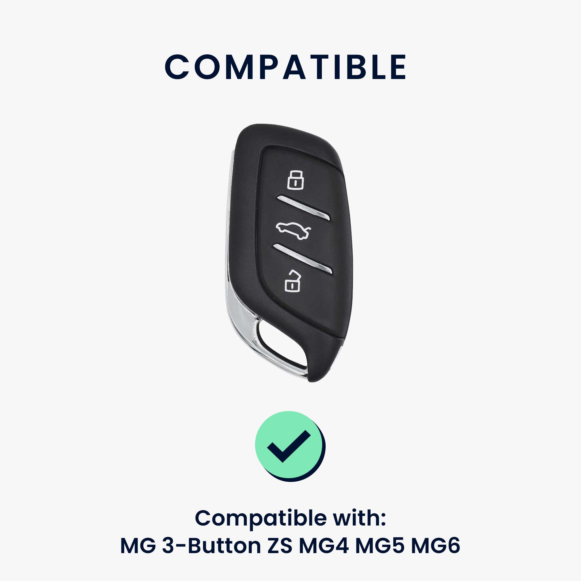 kwmobile Schlüsseltasche Autoschlüssel Hülle für MG 3-Tasten ZS MG4 MG5 MG6 (1-tlg), Cover Schlüsselhülle mit Schlüsselring Design