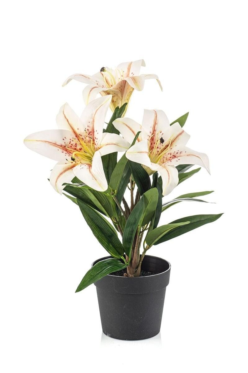 Kunstblume Lilie YELTOR im Dekotopf, Creme-pink, 35cm Lilie, artplants, Höhe 35.0 cm