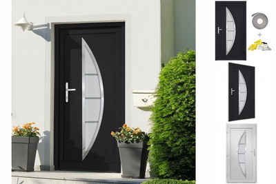 vidaXL Zimmertür Haustür Anthrazit 98x190 cm PVC Eingangstür Haus Nebeneingangstür Kuns