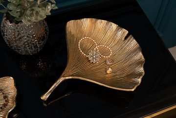 riess-ambiente Dekoschale GINKGO 33cm gold (Einzelartikel, 1 St), Wohnzimmer · Metall · handmade · Schmuck · Boho