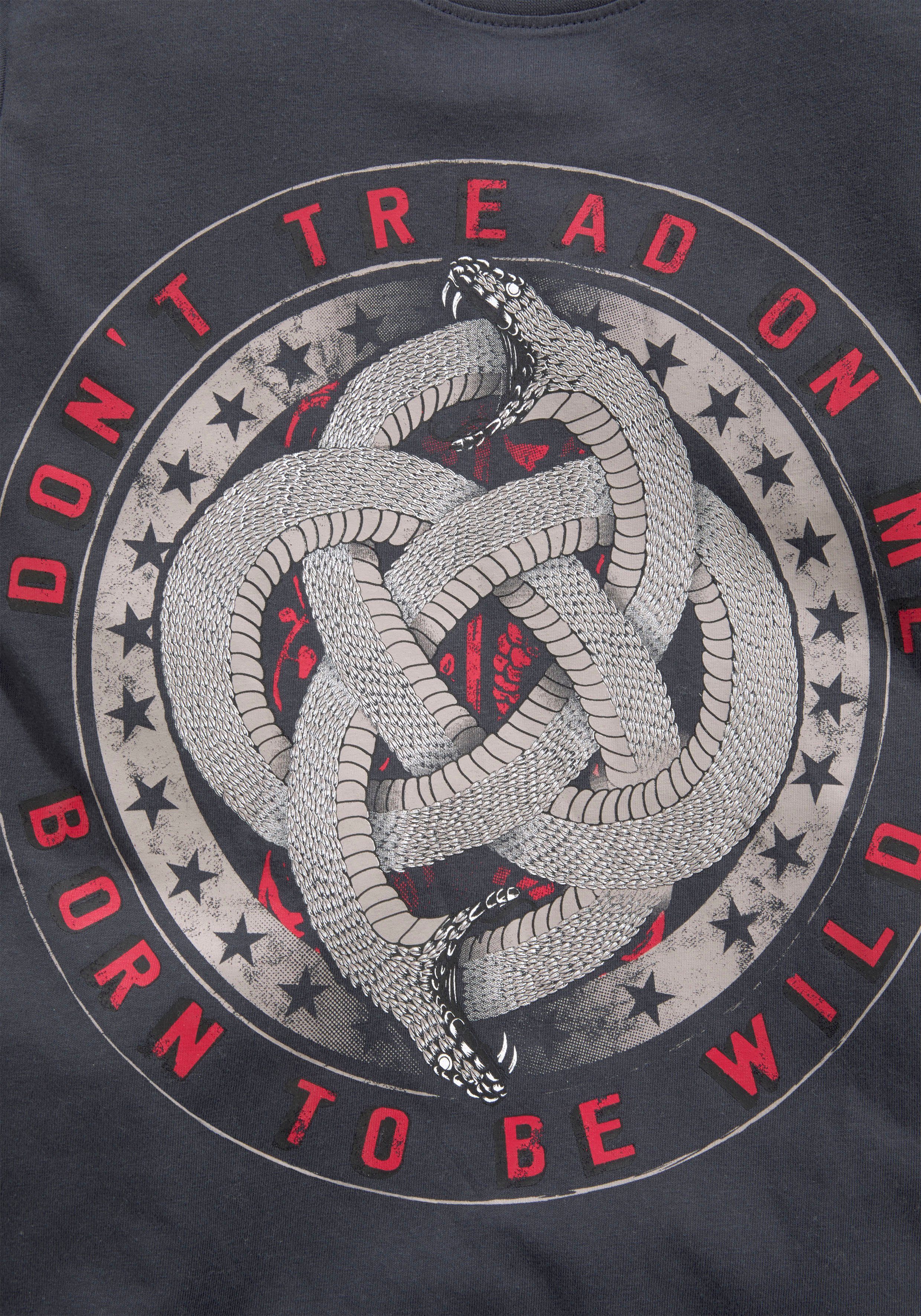 KIDSWORLD T-Shirt Kurzarm, Basic-Passform, mit modischem Druck, Rundhalsausschnitt