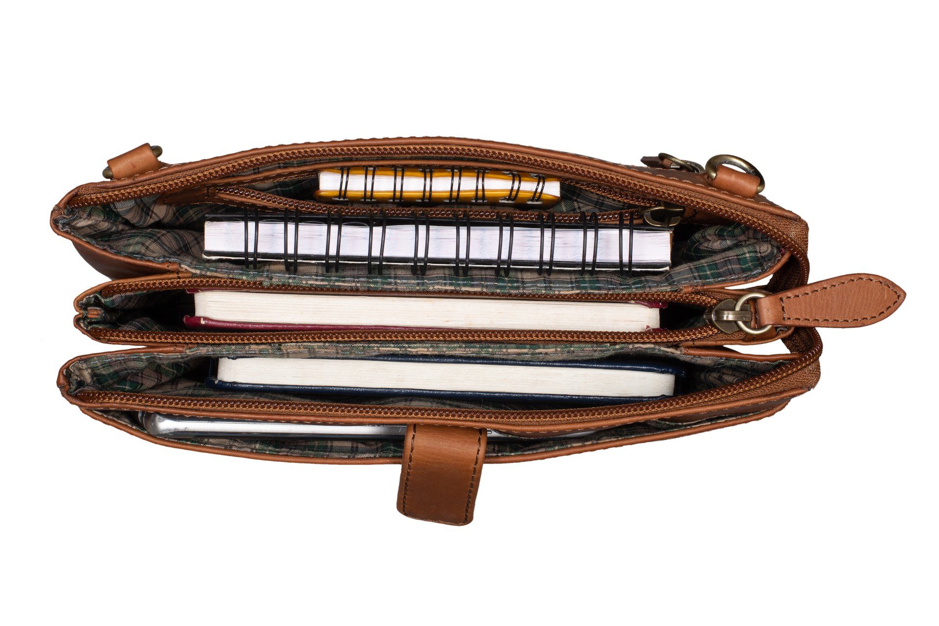 Benthill Umhängetasche Echt Leder Umhängetasche Reisebrieftasche Schultertasche Damen Herren, Schultergurt / Umhängegurt Reißverschlussfach