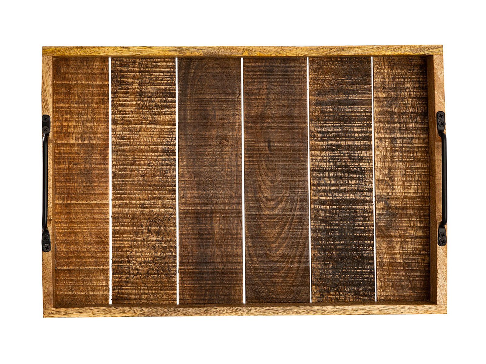 Dekotablett Serviertab Casamia 2 Set Stück Serviertablett Holztablett Holz Tablett 46x31cm