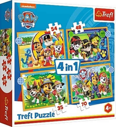 Trefl Puzzle PAW Patrol, 4 in 1 Puzzle (Kinderpuzzle), 49 Puzzleteile