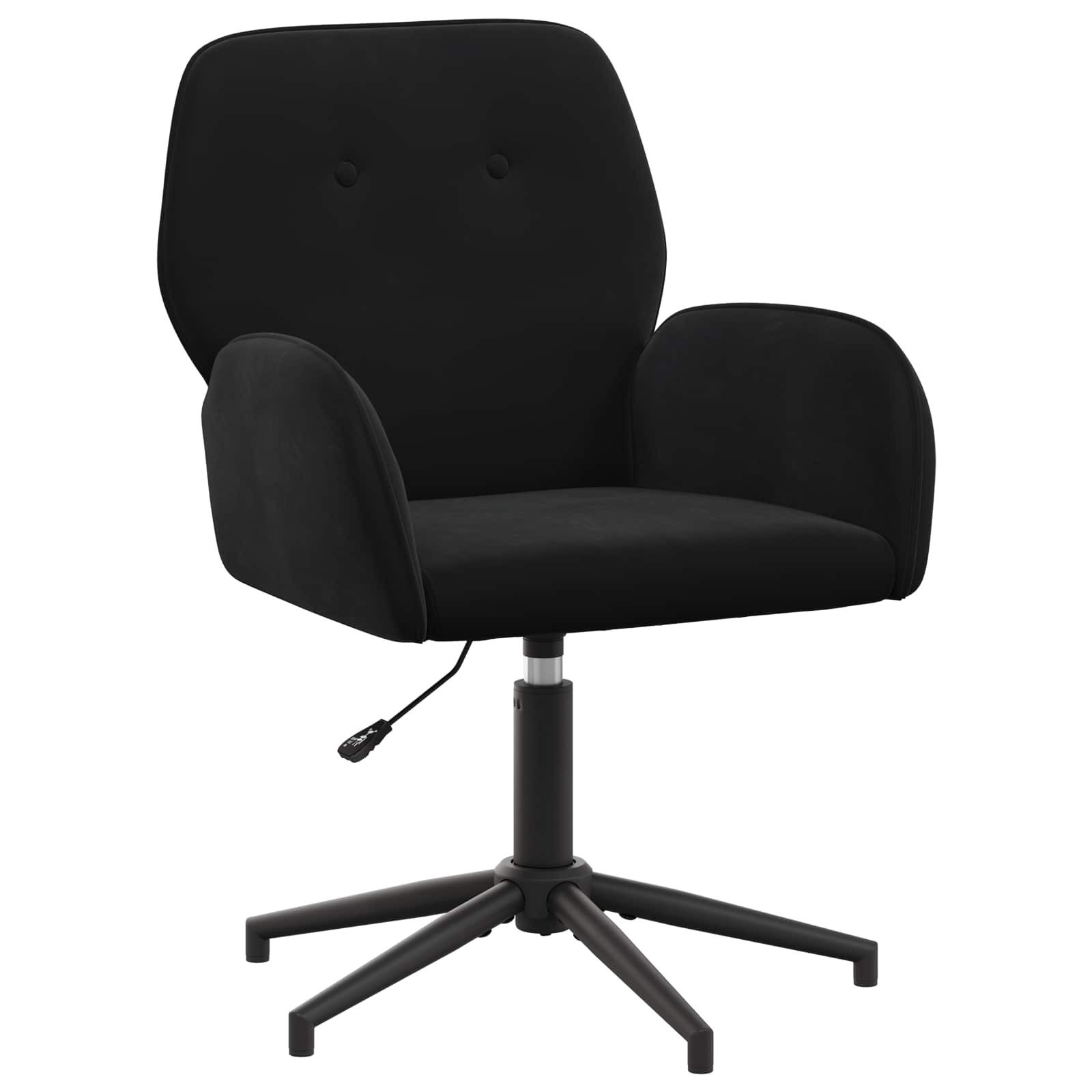 vidaXL Bürostuhl 54 x 55 x 90 cm Bürostuhl Samt Schwarz 54x55x90 cm Höhenverstellbar Dr