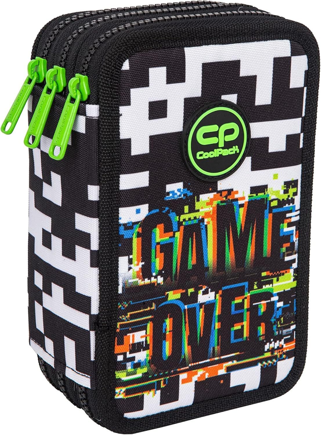 GOLDKIDS Federmäppchen Federtasche 3-fache Federmappe Game Over, (46-teilig gefüllte Schüleretui Stifte und Pinsel inkl., 1-tlg., Aufgabenheft Federbox Etui), Stiftetasche Schlamper-Etui Schul-Etui