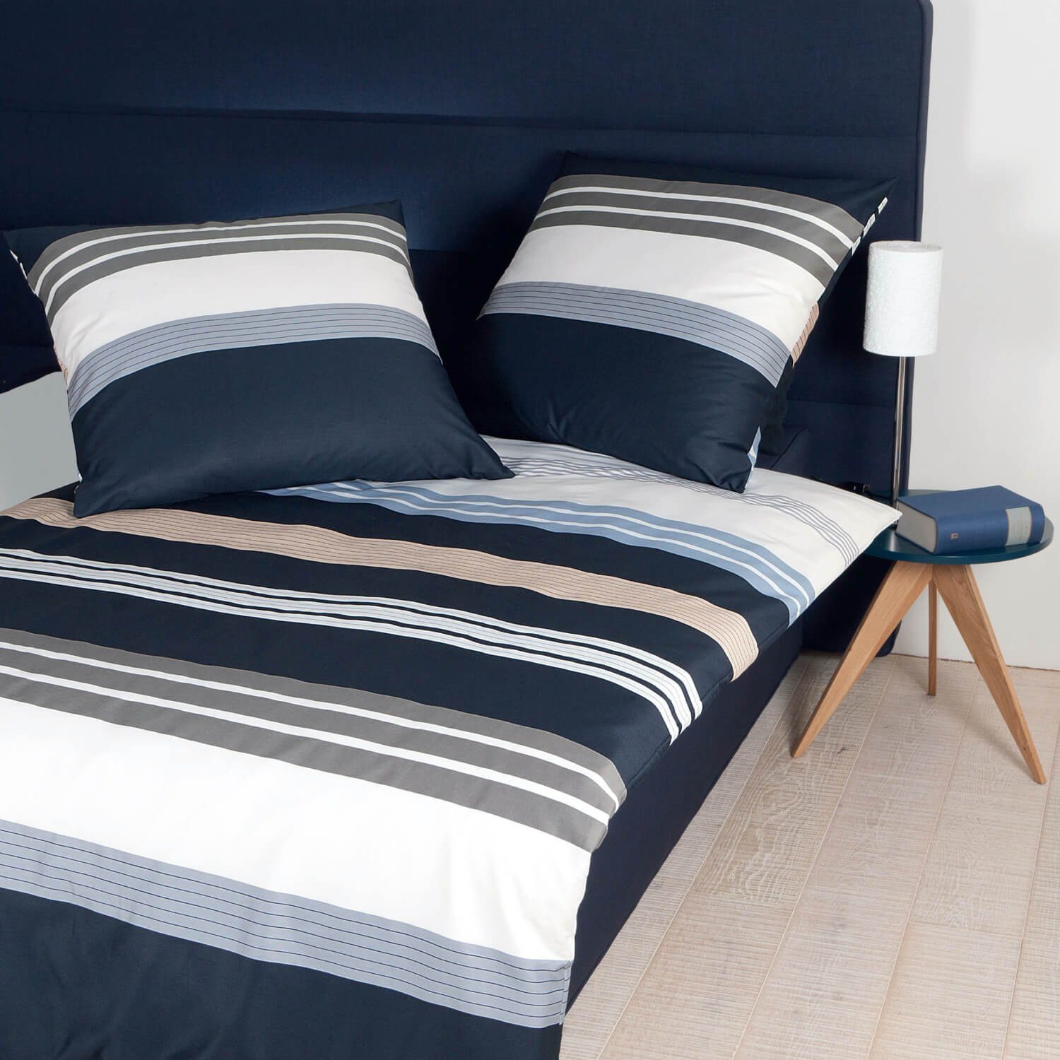 Janine Bettwäsche J.D. 8481 08 Silber Taupe Sand, Mako-Satin, 2 teilig, Str günstig online kaufen