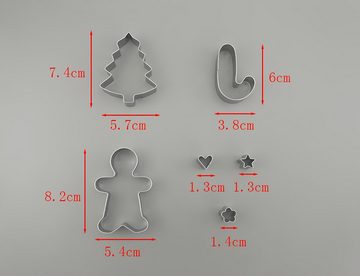 Caterize Ausstechform Set mit 6 Ausstechformen, Ausstecher Weihnachten aus Edelstahl, Edelstahl, (10-St)