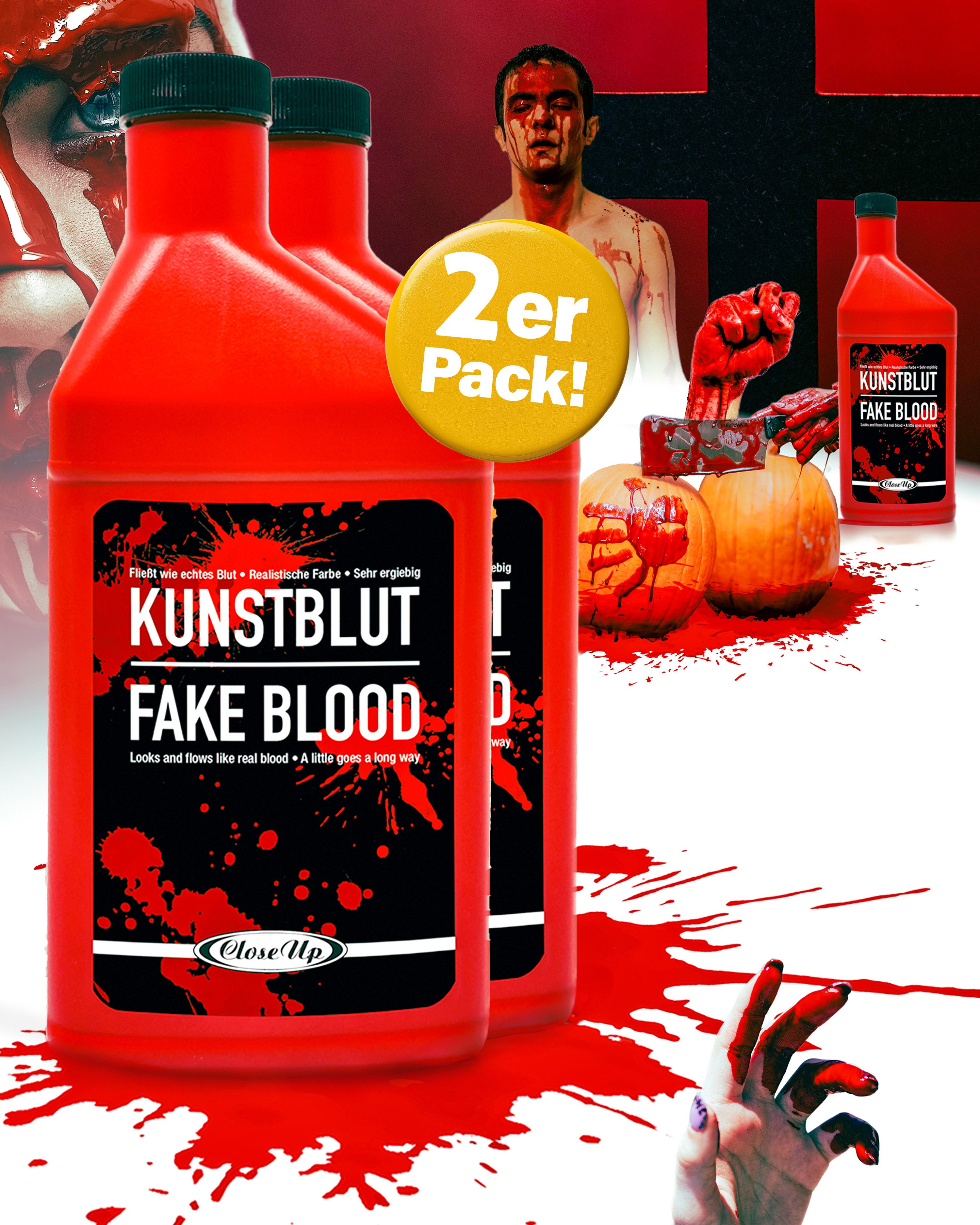 Kostüm Flasche Kunstblut TheaterBlut Set mit 2 Flaschen