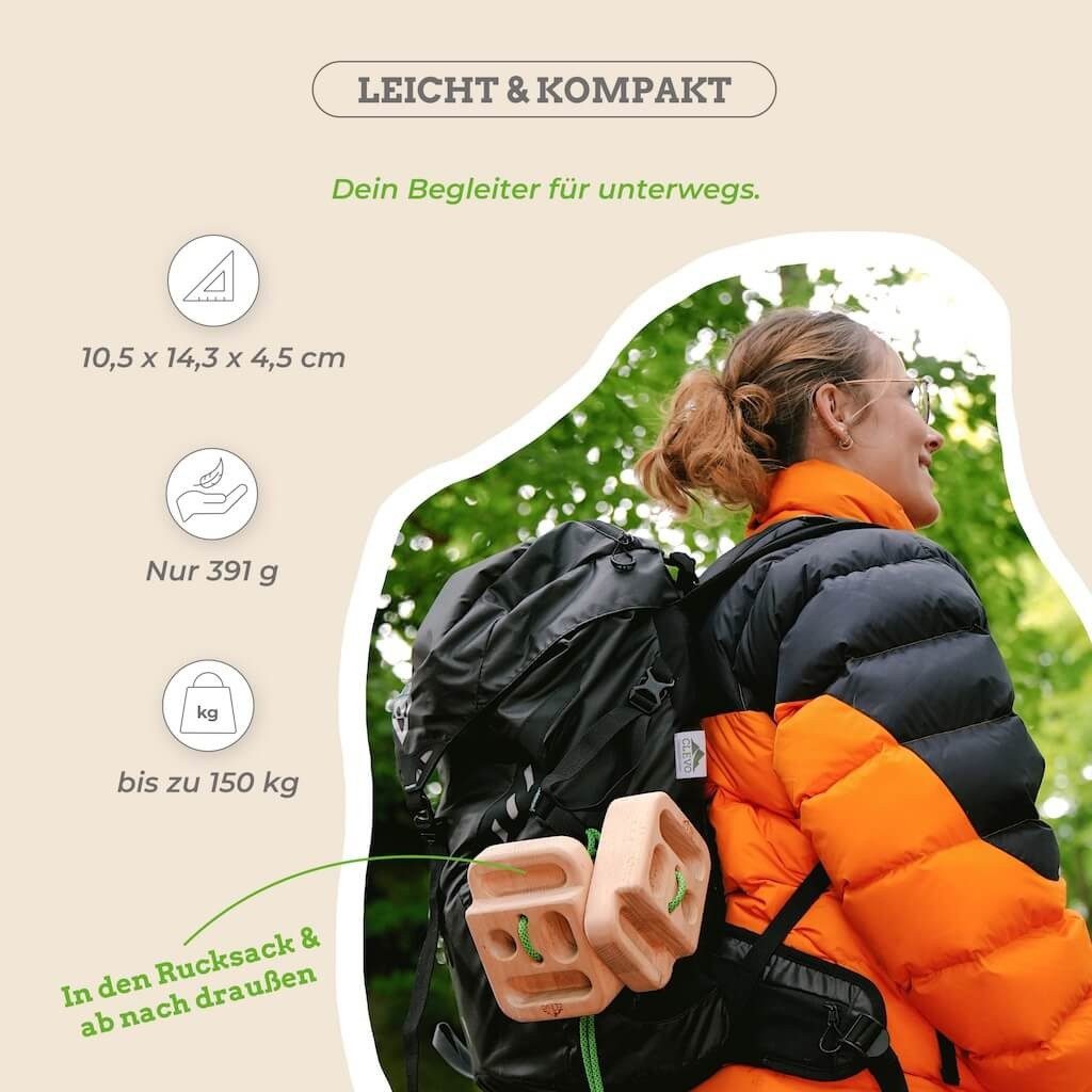 Clevo Climbing Kletter-Trainingsgerät CLEVO Fingerbloc Mini portables Hangboard