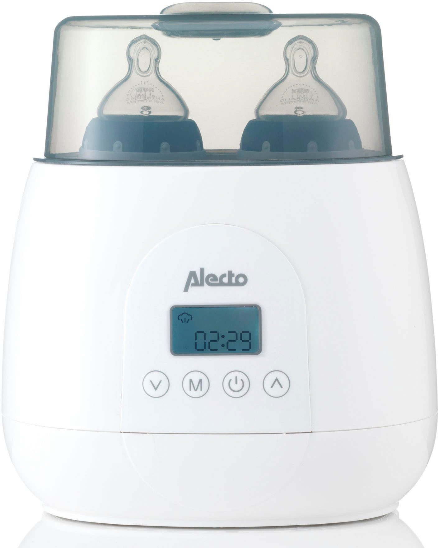 Alecto Flaschenwärmer BW700TWIN, Duo-Flaschenwärmer 3-in-1, Erhitzen, Sterilisieren und Auftauen