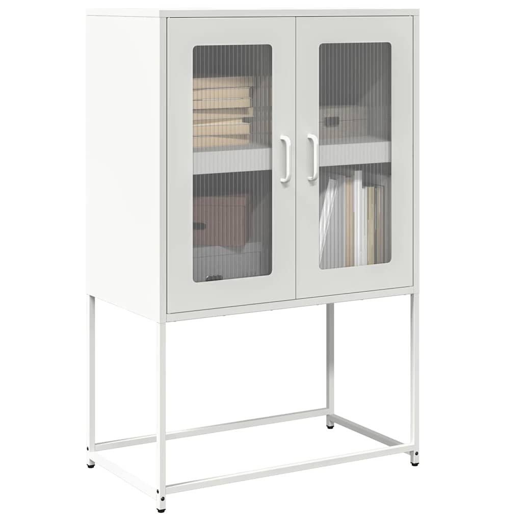 furnicato Highboard 68 x 39 x 107 cm Weiß (1 St), Sideboard mit flexibler Türenmontage und reichlich Stauraum
