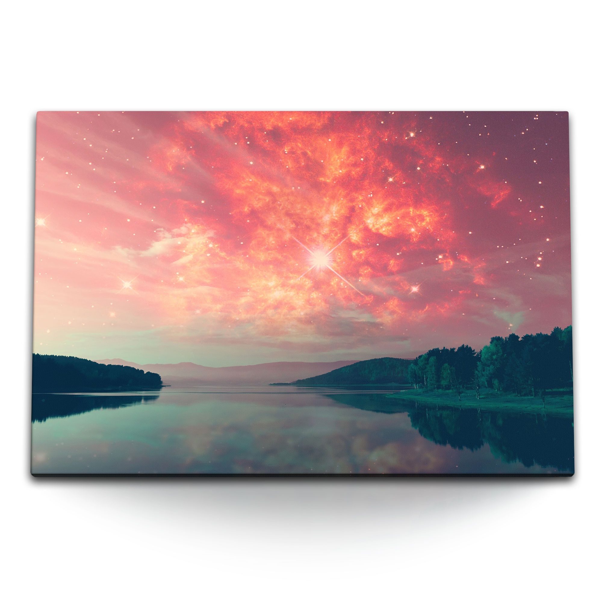Leinwandbild 120x80cm Wandbild auf Leinwand Astrofotografie Sterne Sternenhimmel Se