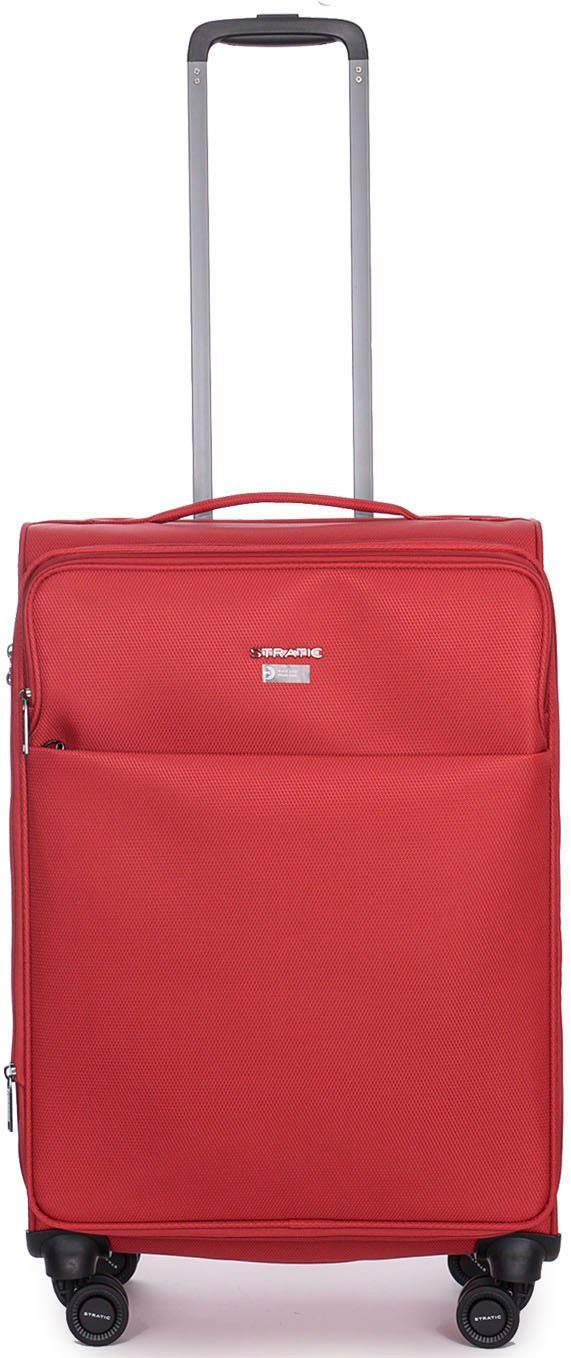 Stratic Weichgepäck-Trolley Stratic Light + M, red, 4 Rollen, Reisekoffer Reisegepäck Aufgabegepäck TSA-Zahlenschloss
