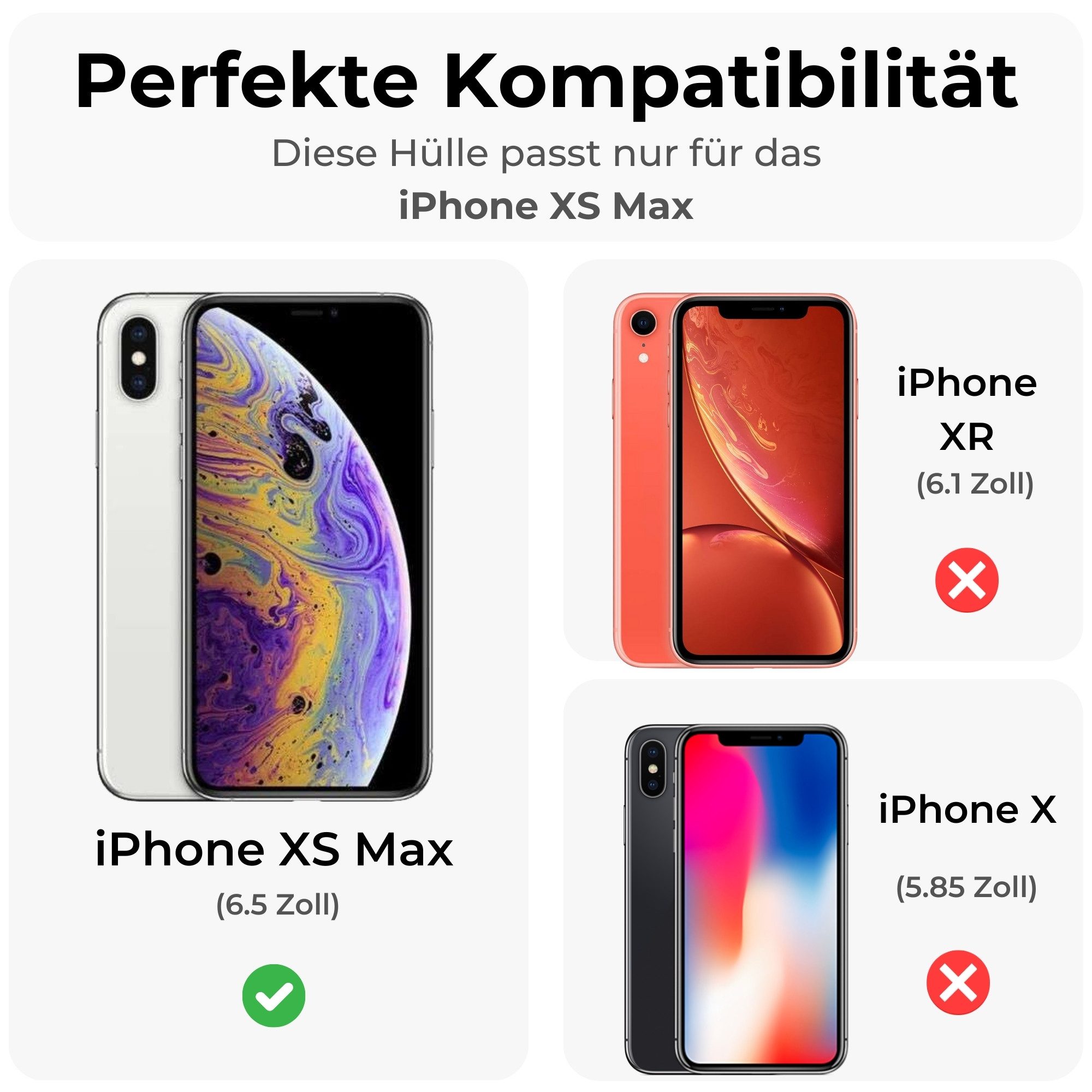 betterfon Handyhülle Leder Hülle für iPhone - Wallet Case Klapphülle, 3 Kartenfächer, Magnetverschluss & Standfunktion im Lederlook – Bild 2 von 5
