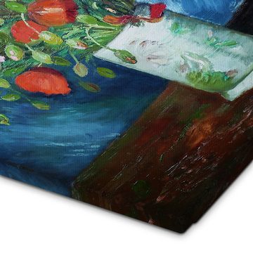 Posterlounge Leinwandbild Vincent van Gogh, Vase mit rotem Klatschmohn, Wohnzimmer Malerei