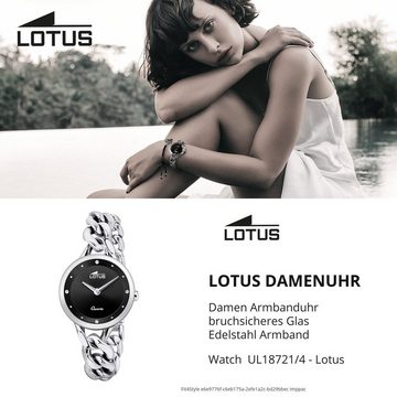 Lotus Quarzuhr LOTUS Damen Uhr Fashion 18721/4, Damenuhr rund, klein (ca. 30mm) Edelstahlarmband silber